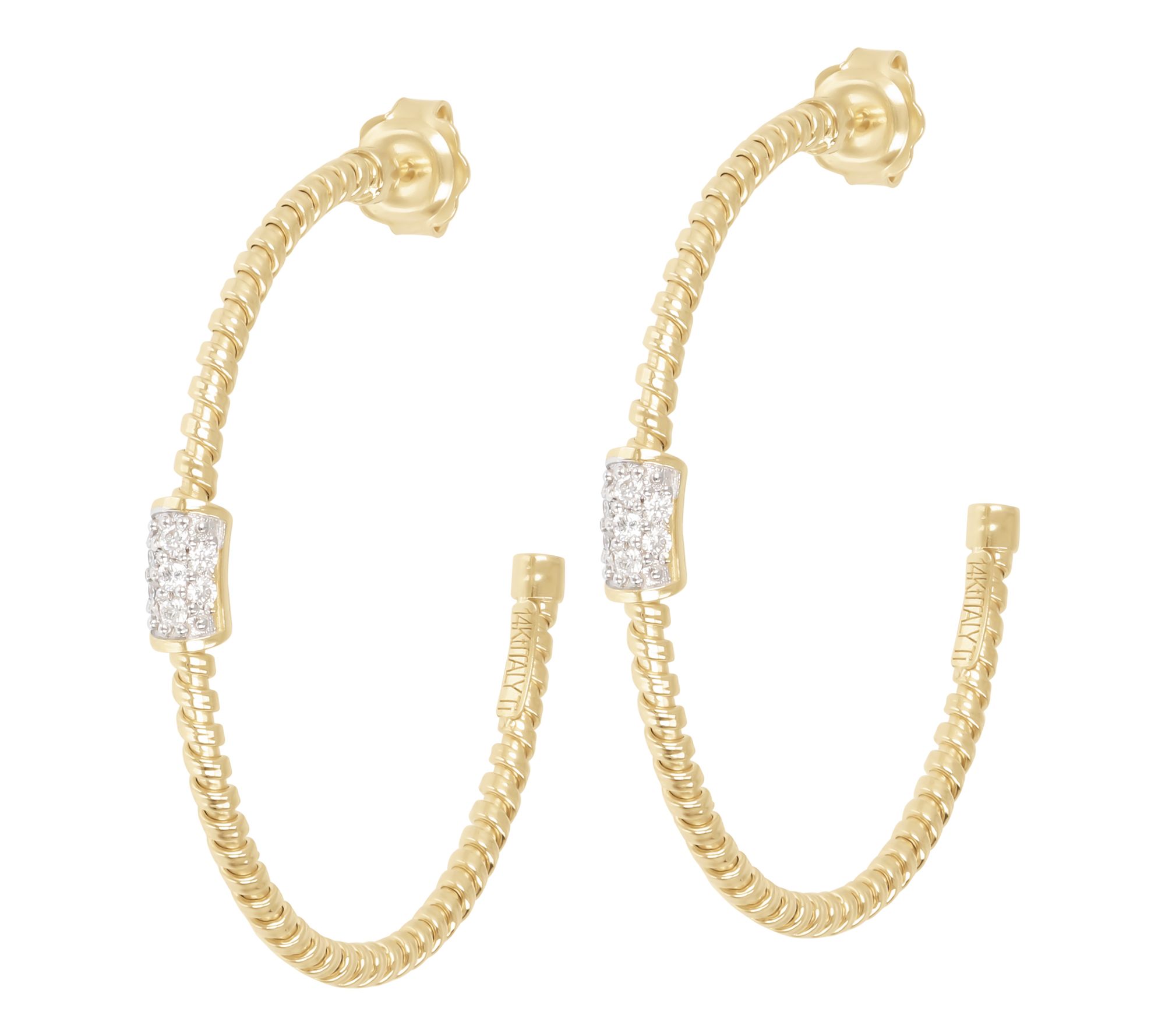 Alberto Milani Diamond Accent Tubogas Hoop Earrings, 14K Gold