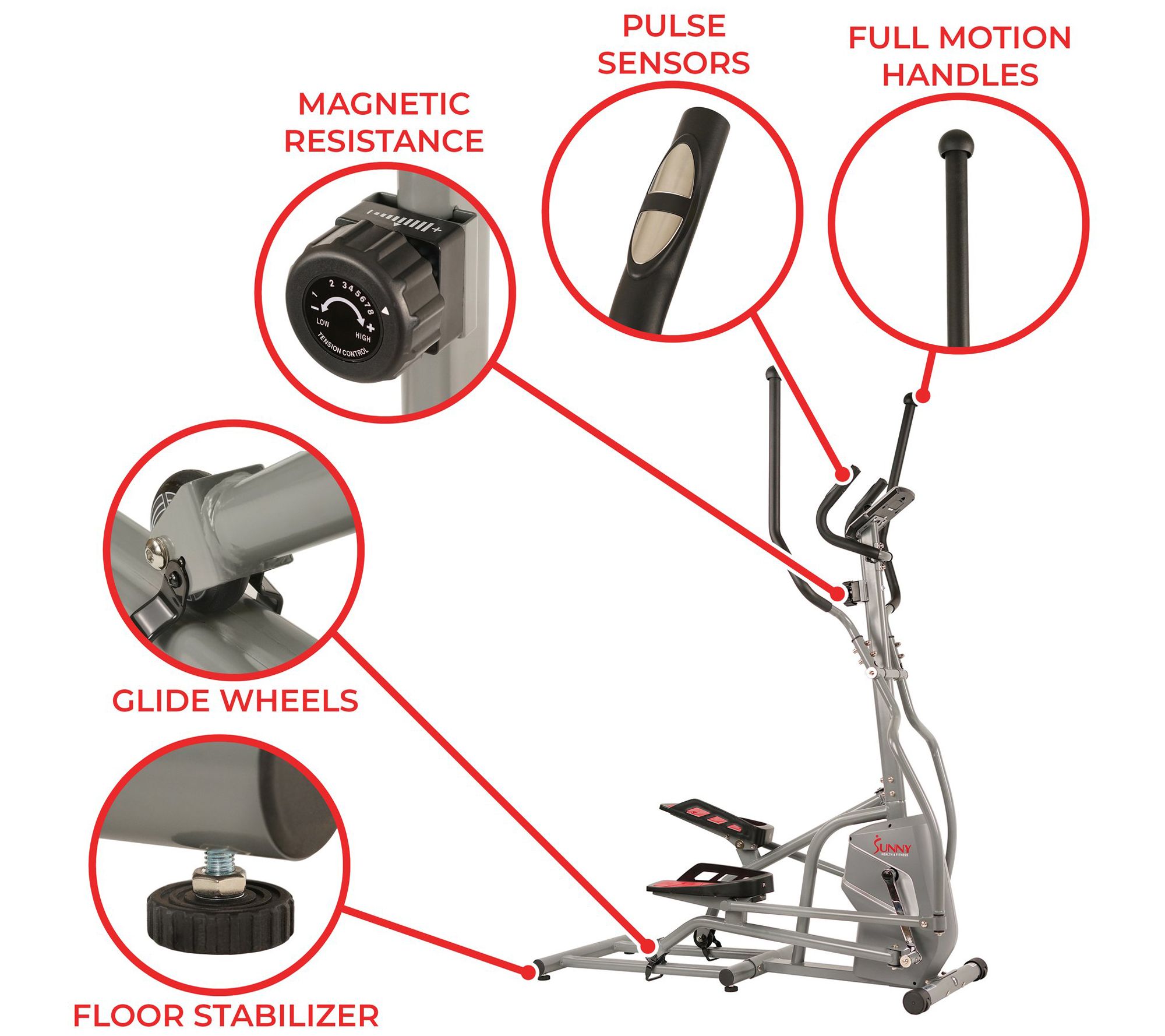 Sunny Health & Fitness Magnetic Elliptical Trainer