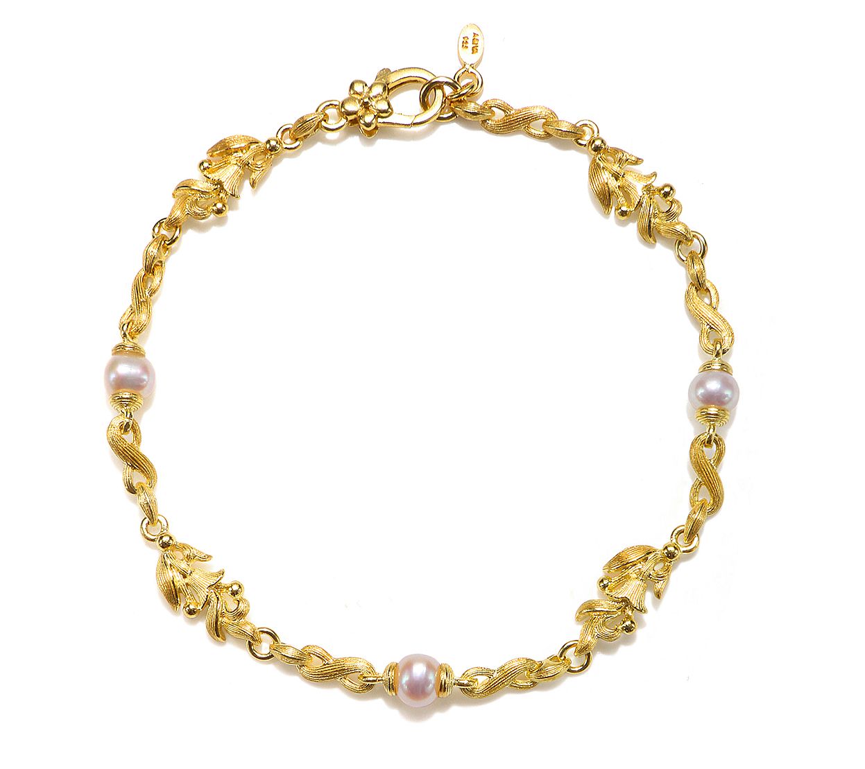 Ariva 14K Gold Clad Cultured Pearl Bracelet