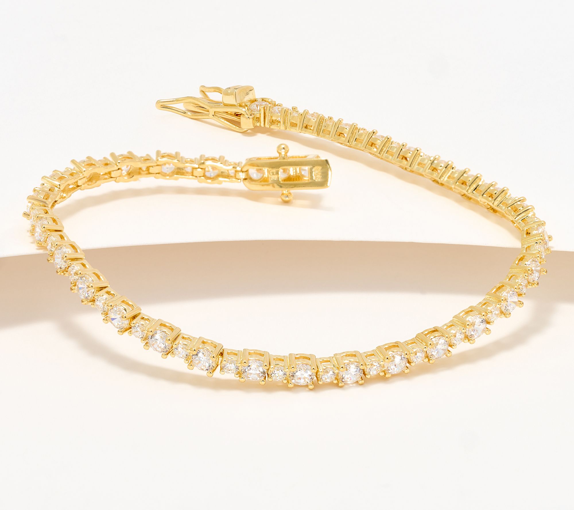 Diamonique Classics Round Cut Tennis Bracelet, Sterling Silver