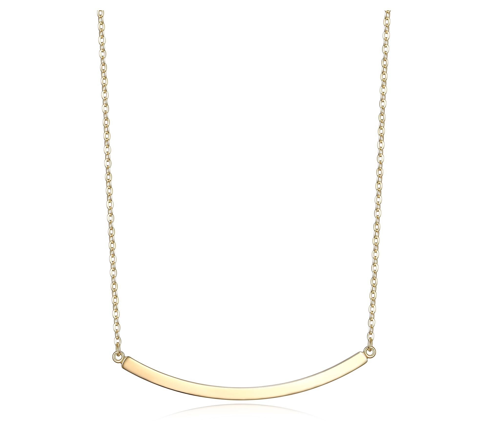Smile Bar Polished Necklace, Sterling Silver & 18K Gold Clad