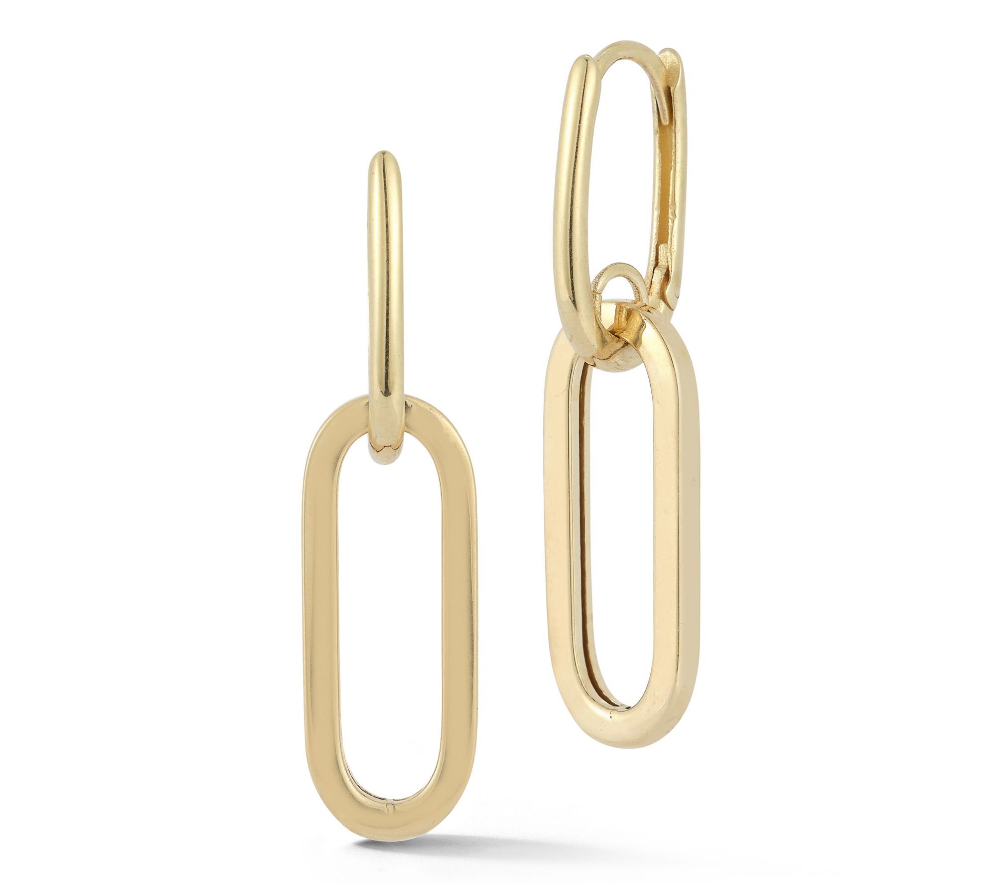 Luminosa Gold Double Oval Link Earrings, 14K