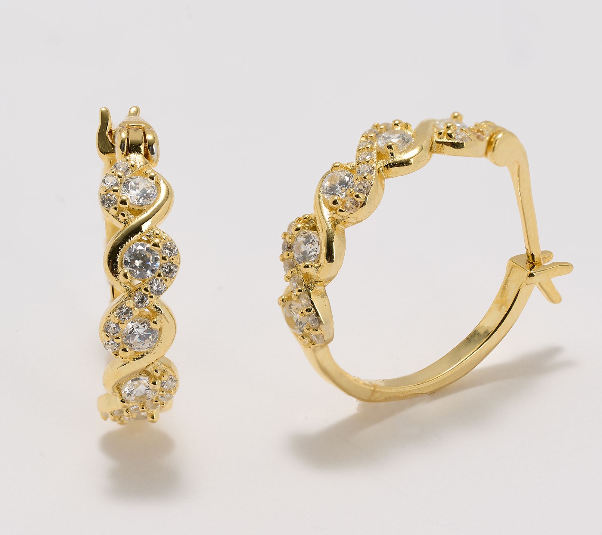 Diamonique Cascading Hoop Earrings, Sterling Silver