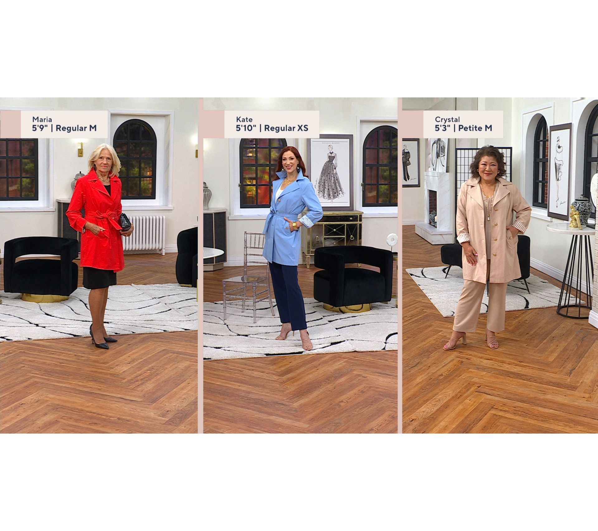 Dennis Basso Regular Water Resistant Trench Coat with Hood