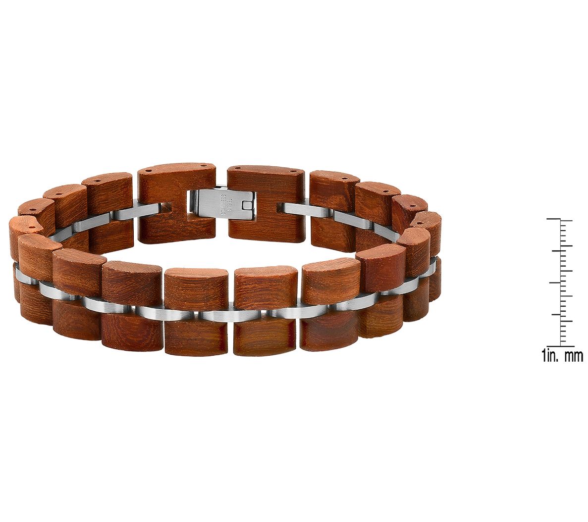 Steel By Design Men's Wood Link Bracelet