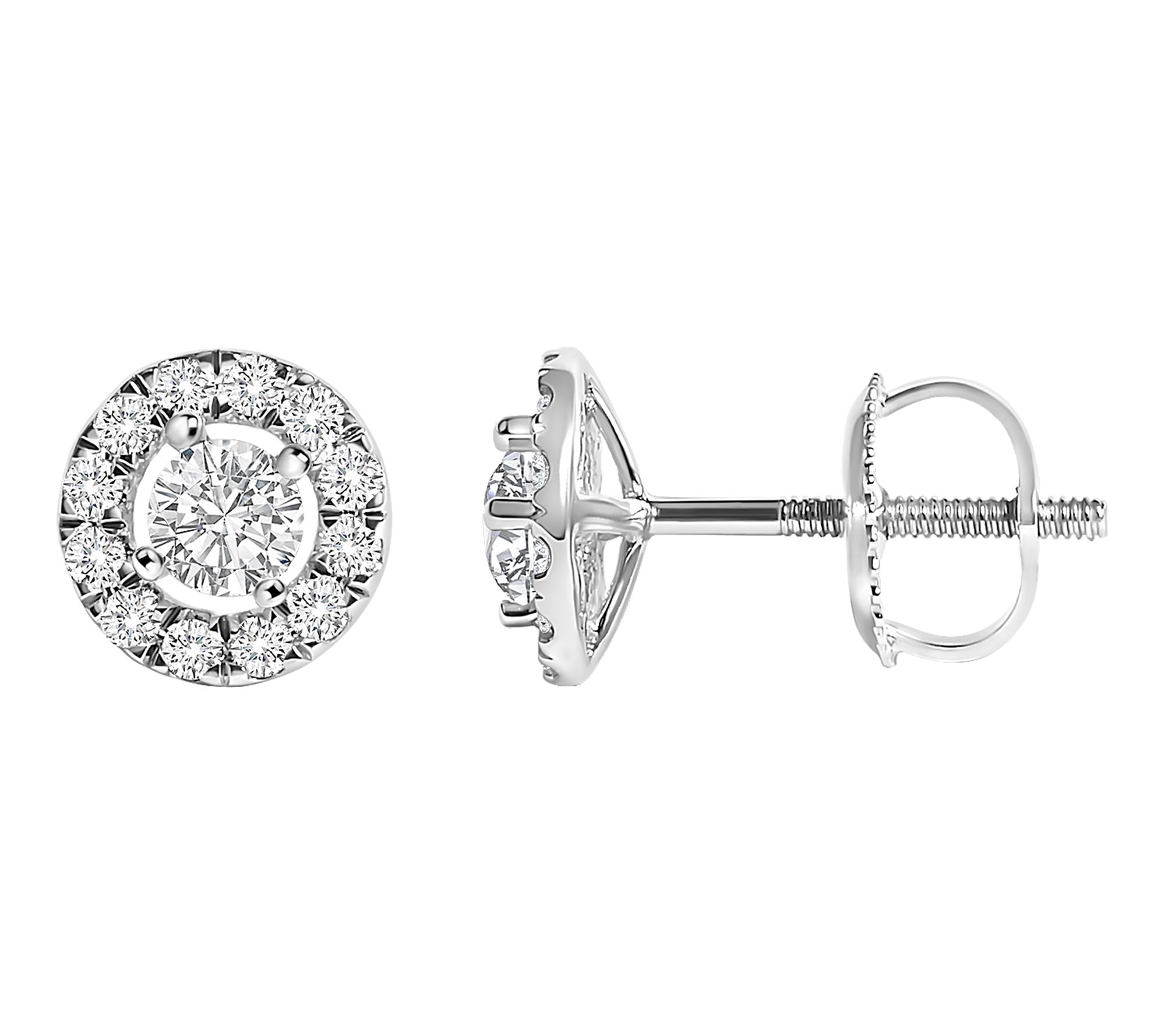 Haus of Brilliance Lab Grown Diamond Halo Earrings, 14K Gold