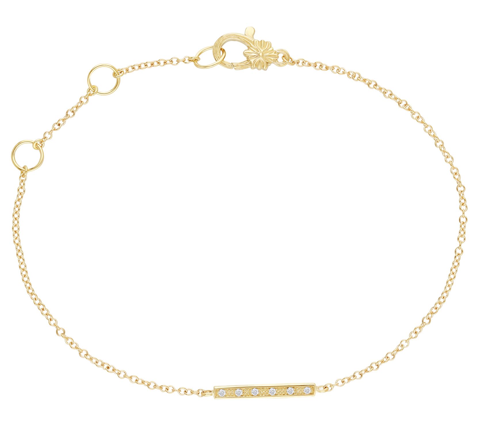 Ariva 14K Gold Diamond Accent Bar Bracelet