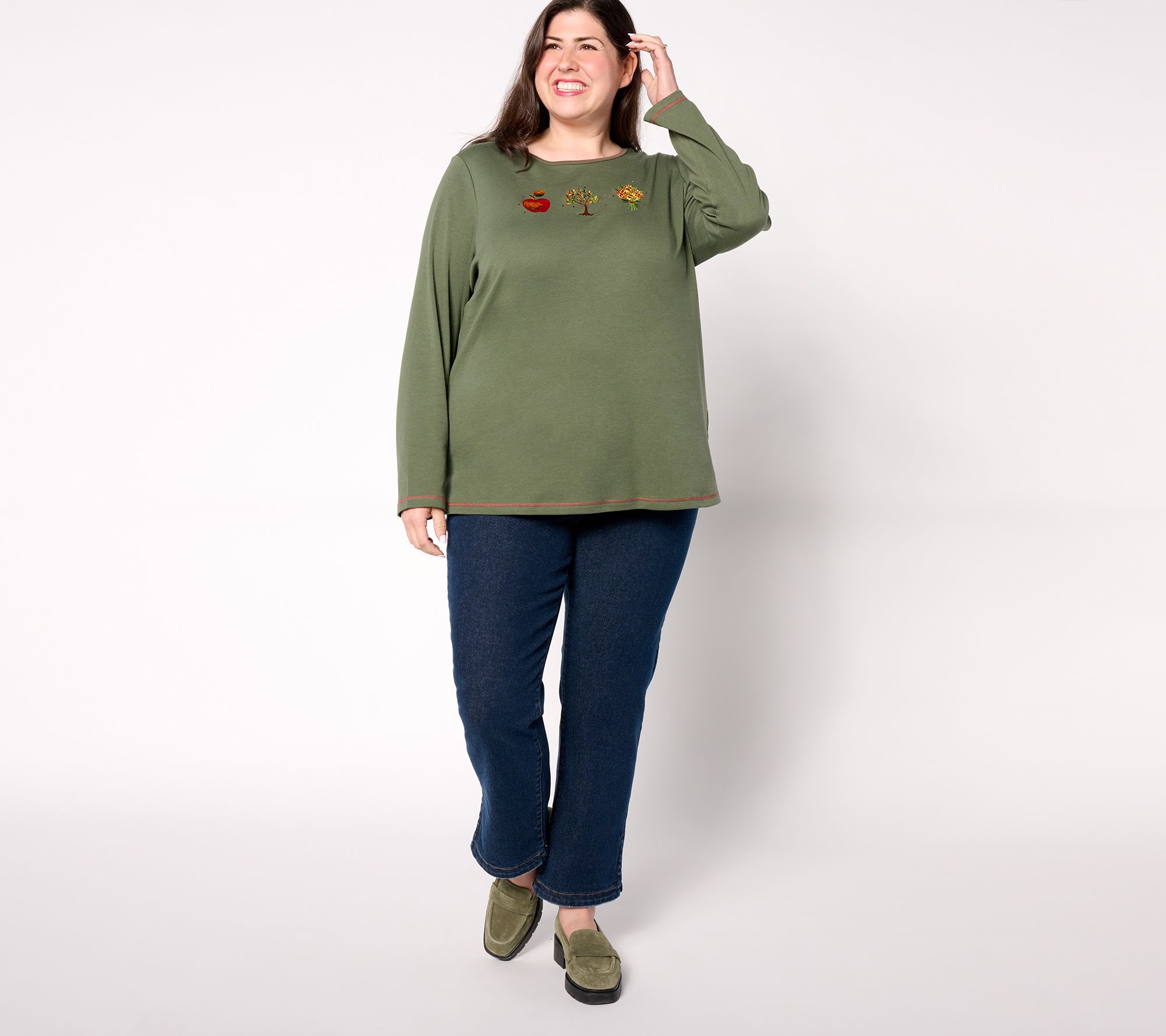 Quacker Factory Triple Play Set of 2 Long Sleeve Tops