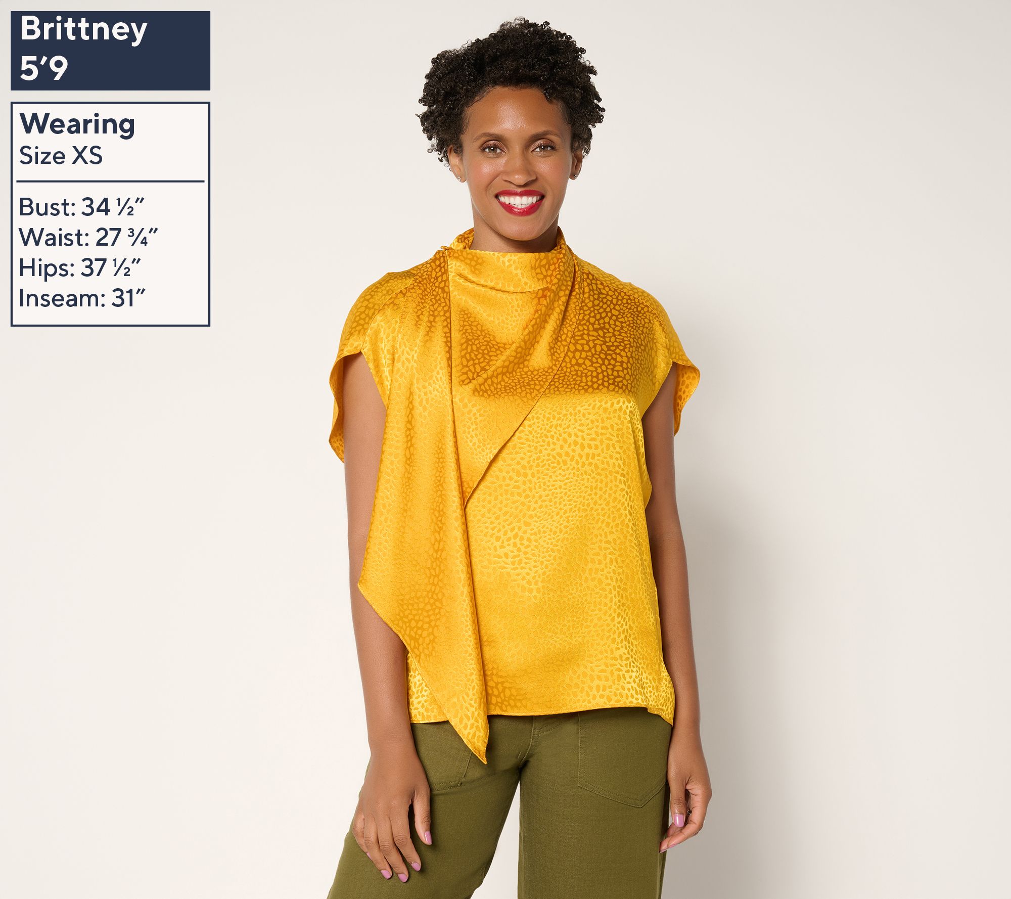 Carla Rockmore Collection Draped Jacquard Blouse