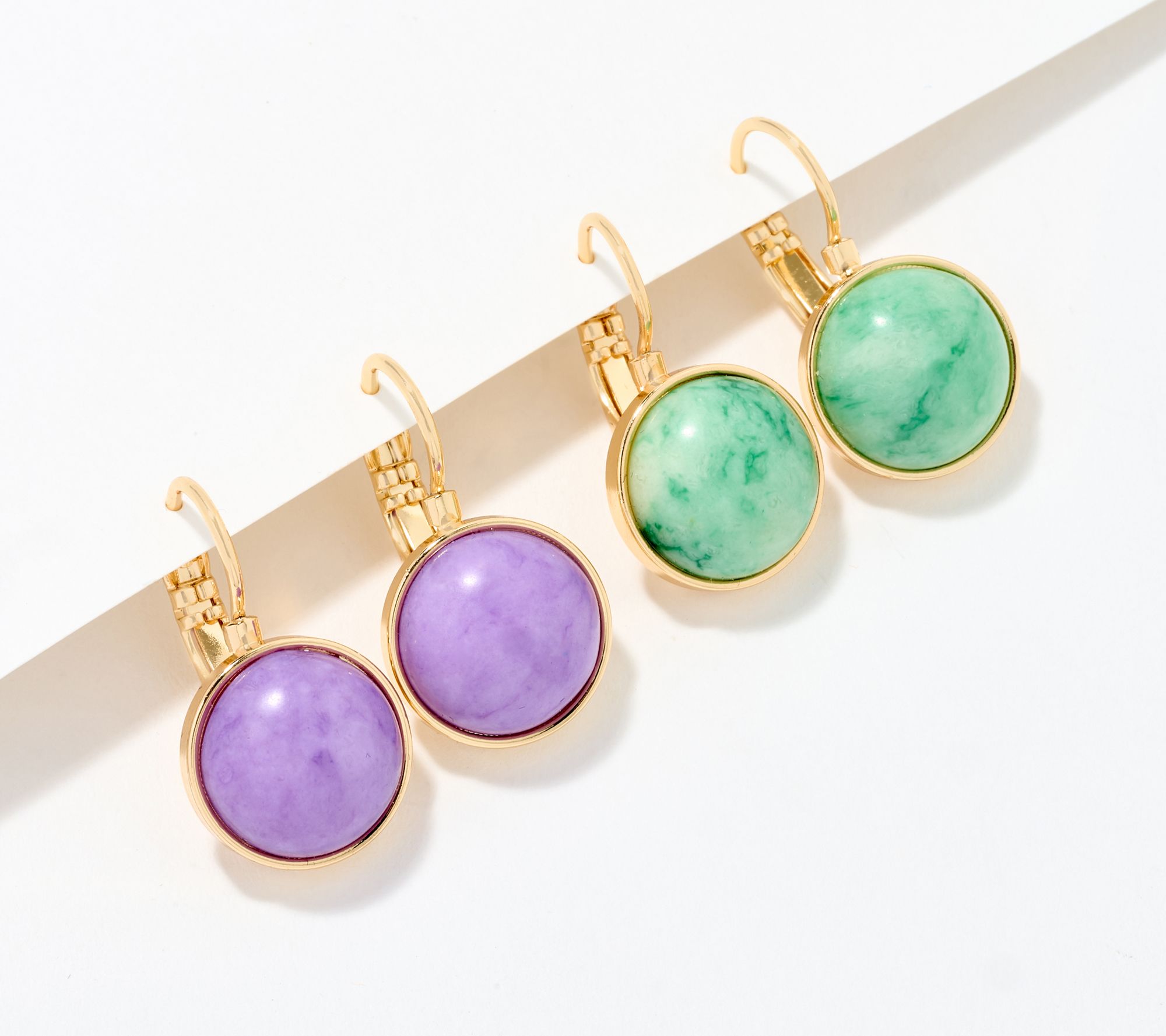 Joan Rivers Set of 2 Simulated Stone Leverback Earrings