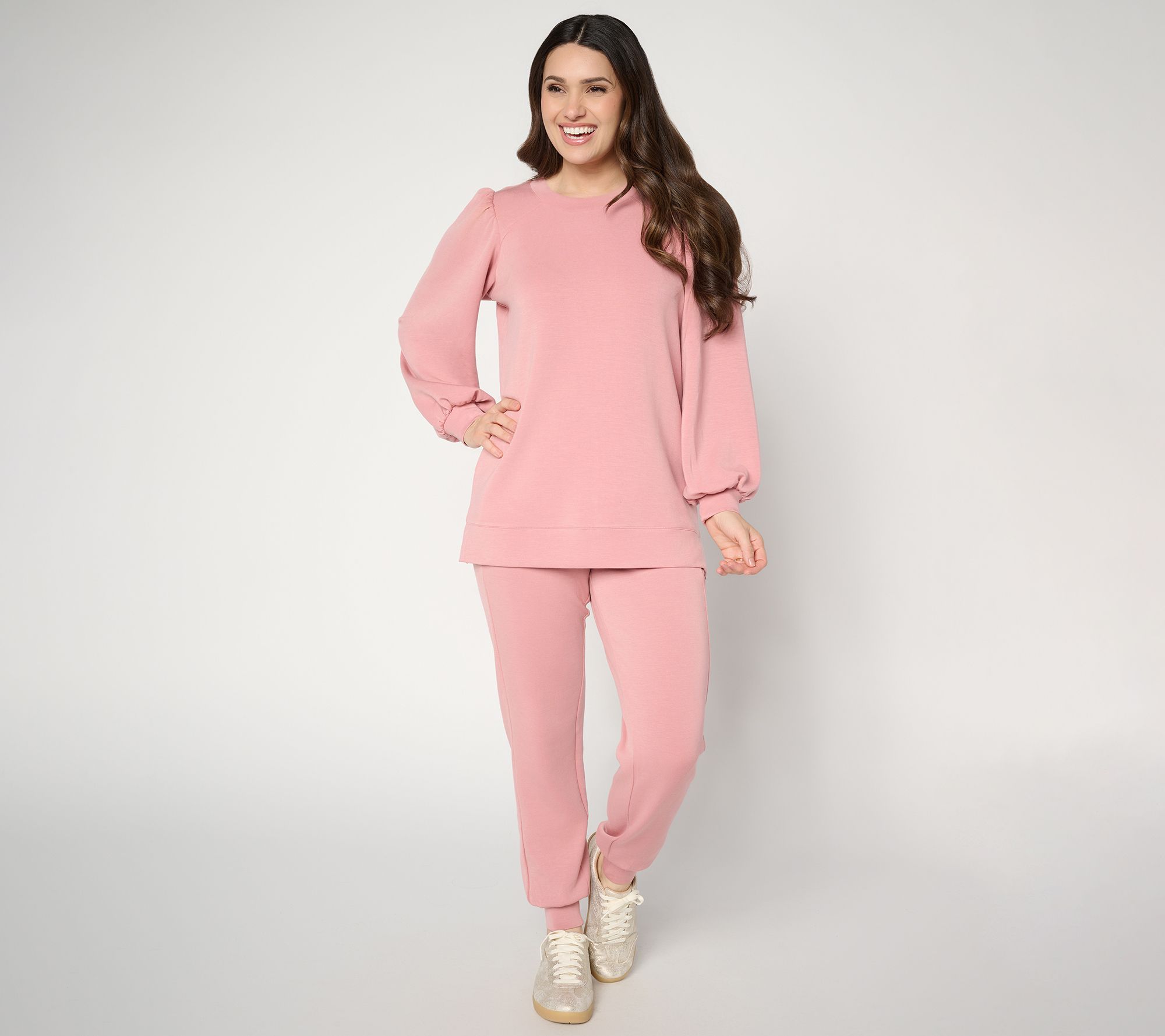 Belle by Kim Gravel Reg ScubaLuxe Mega Blouson Sleeve Top