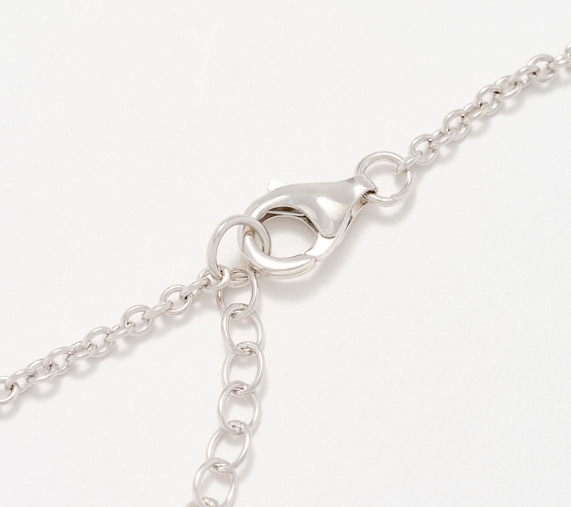 Diamonique x Kathy Levine Tivoli Two Tone Bar Necklace Sterling Silver