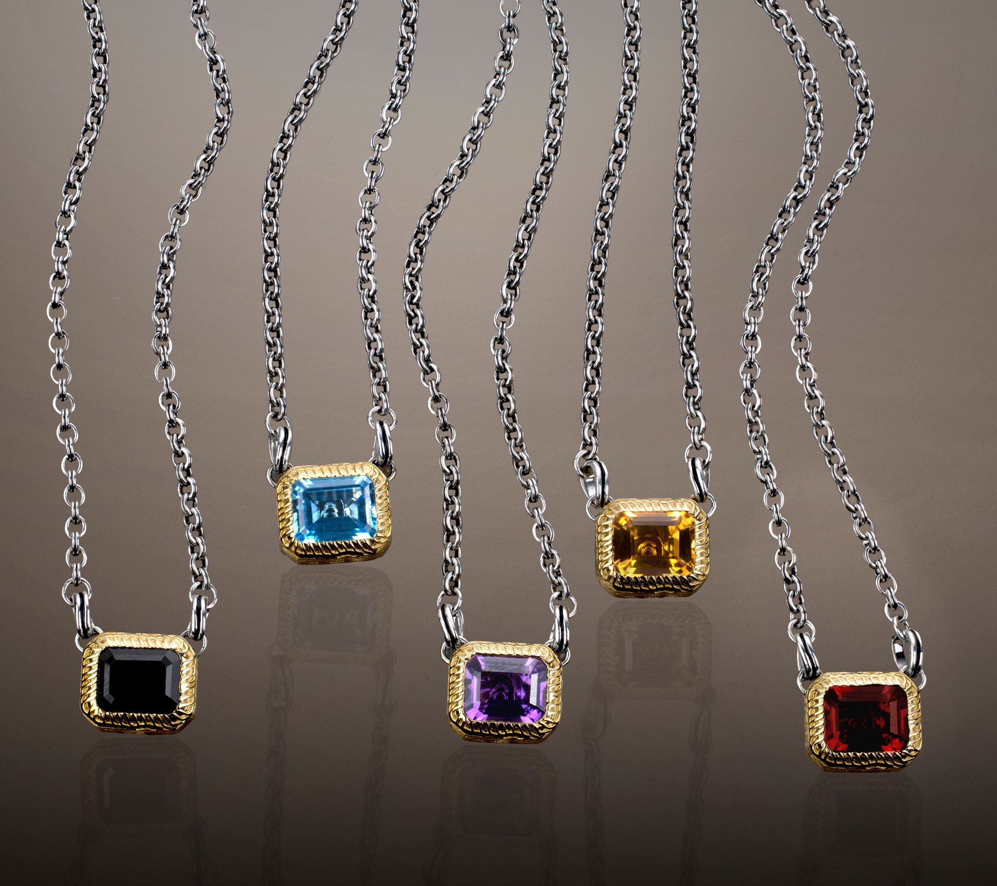 Christian James by Scott Grimes Sterling Silver Two-Tone Gem Necklace