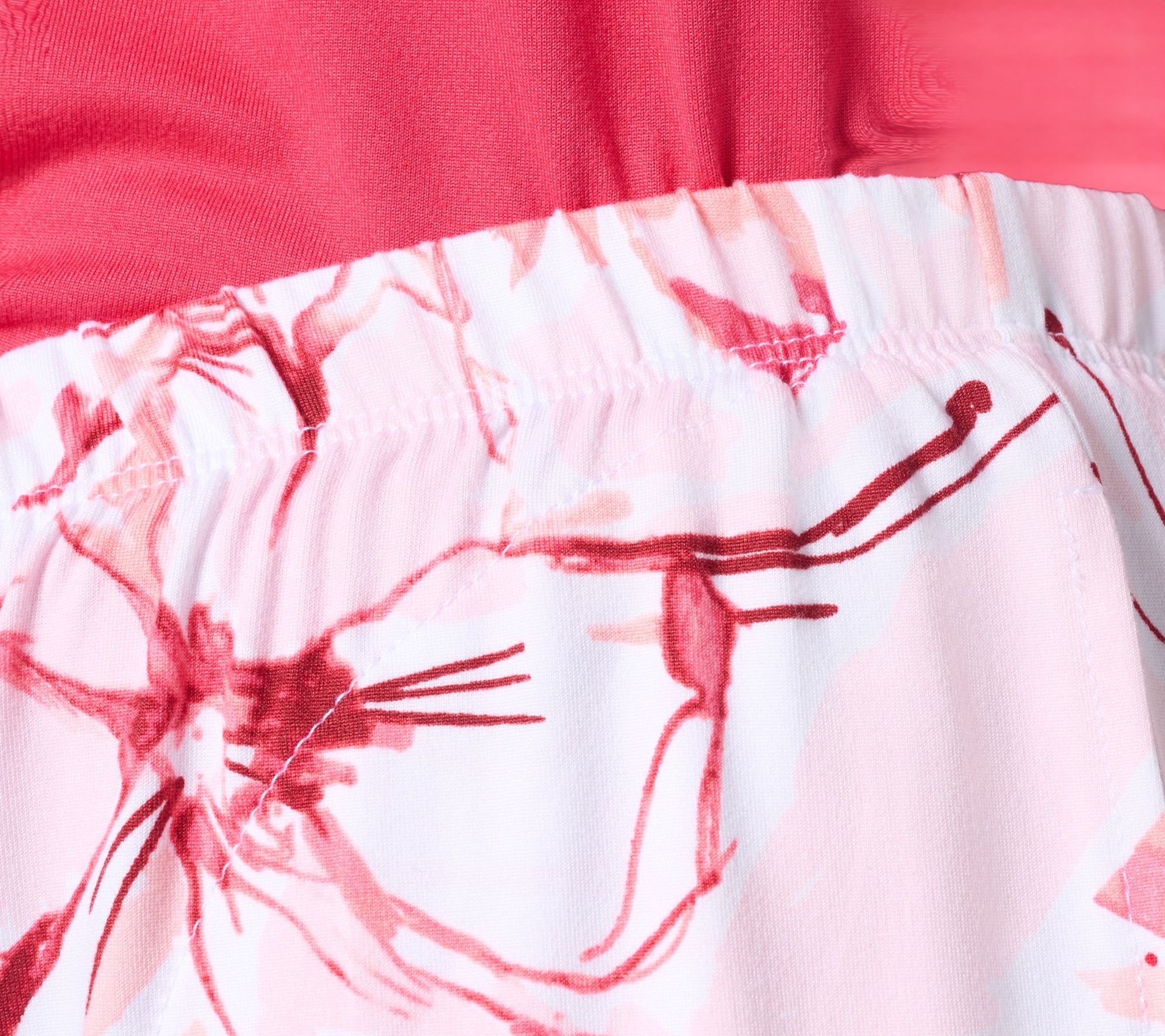 Stan Herman Printed Peached 2pc Cropped Pant Lounge Set