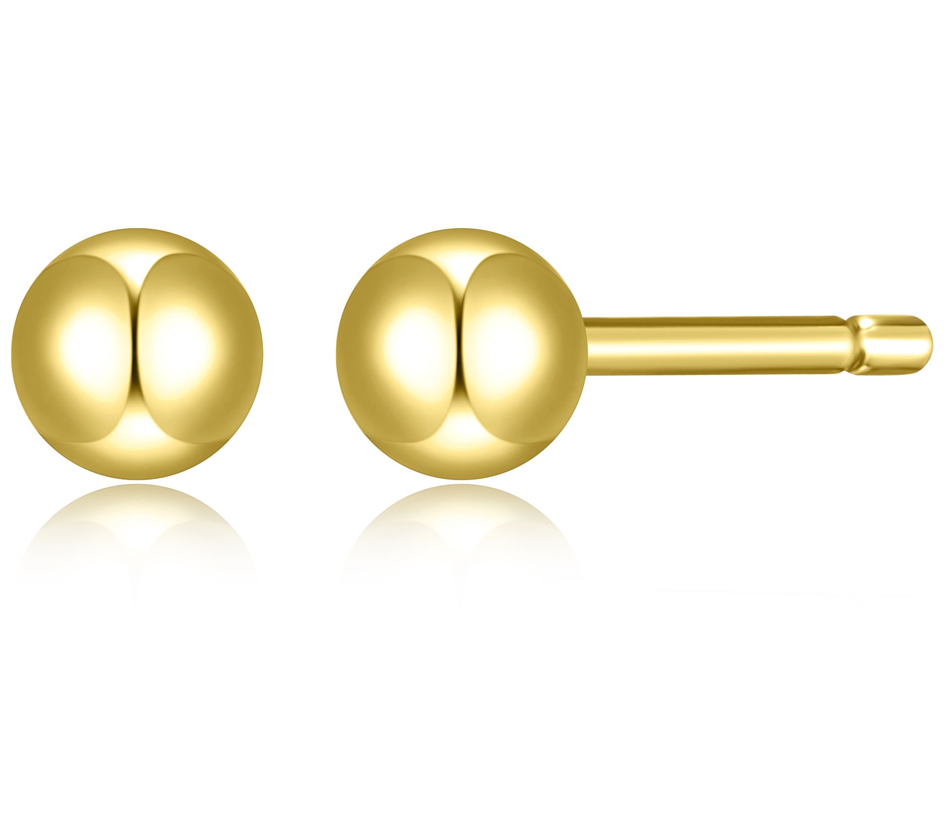 Silver Style Two-Tone Set of 2 Ball Stud Earrings, Sterling