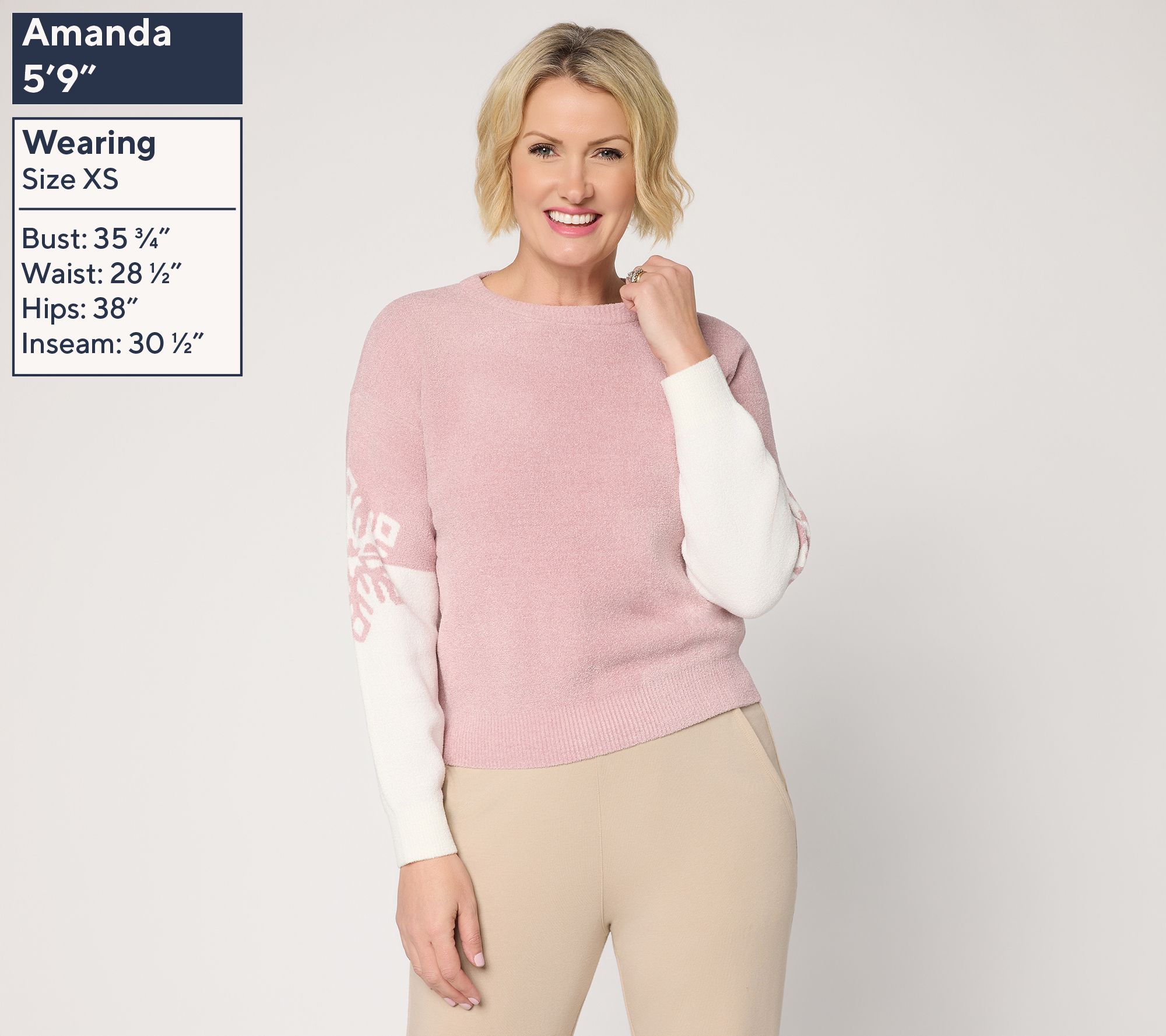 Barefoot Dreams CozyChic Ultra Lite Snowflake Crew Neck Pullover