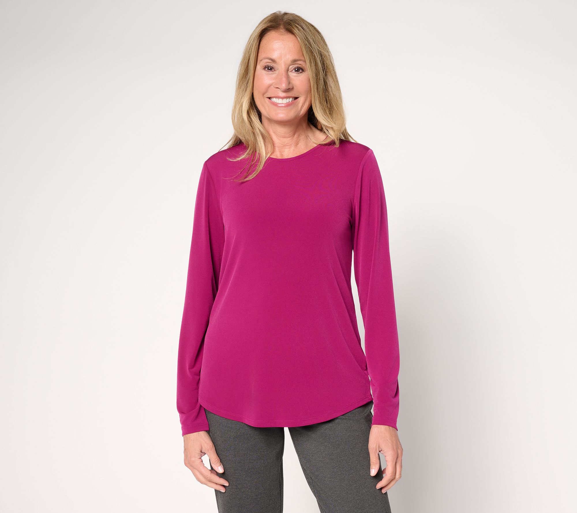 Susan Graver Essentials Liquid Knit Crew Neck Top
