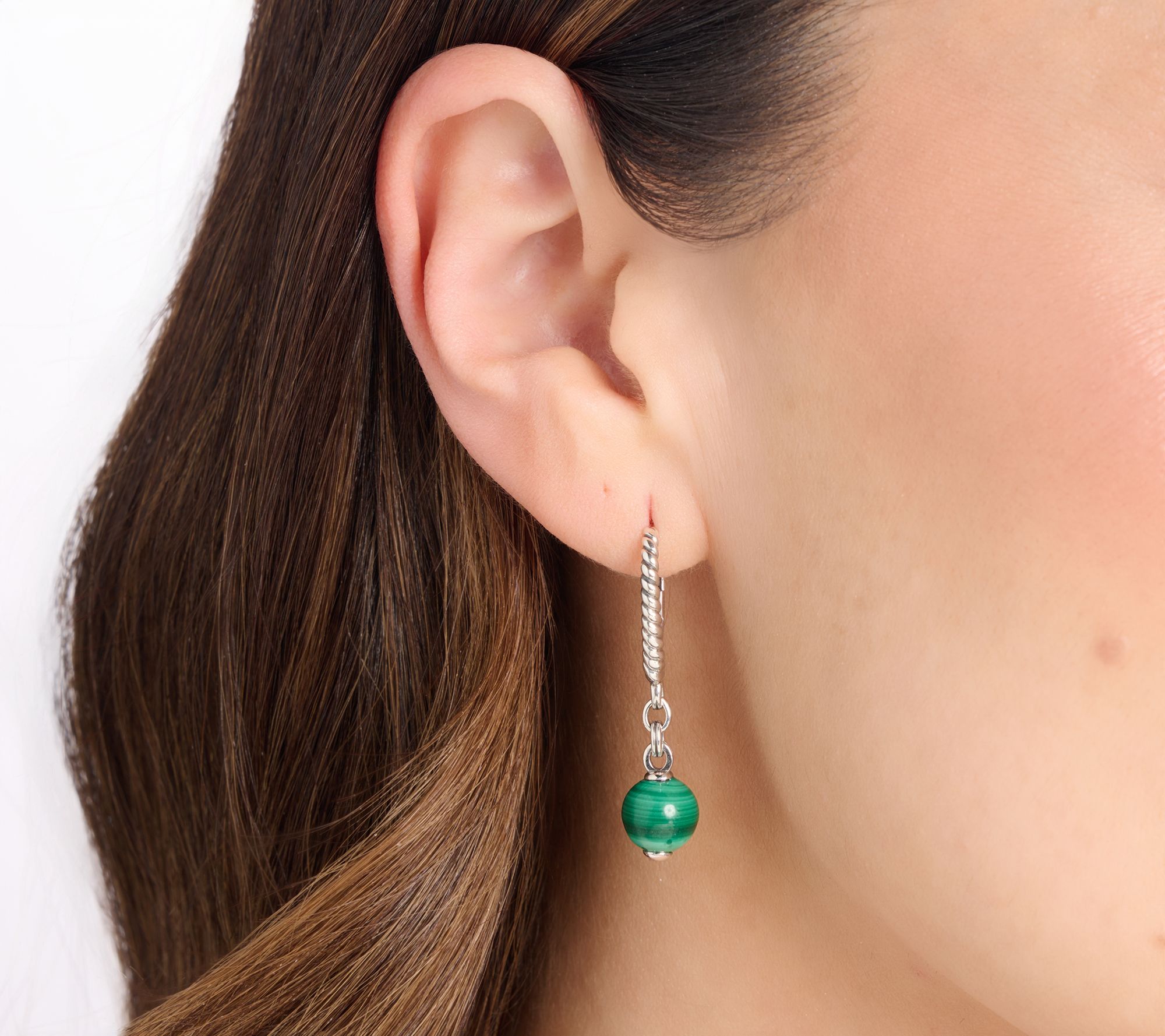 Christian James Sterling Silver Gemstone Bead Earrings