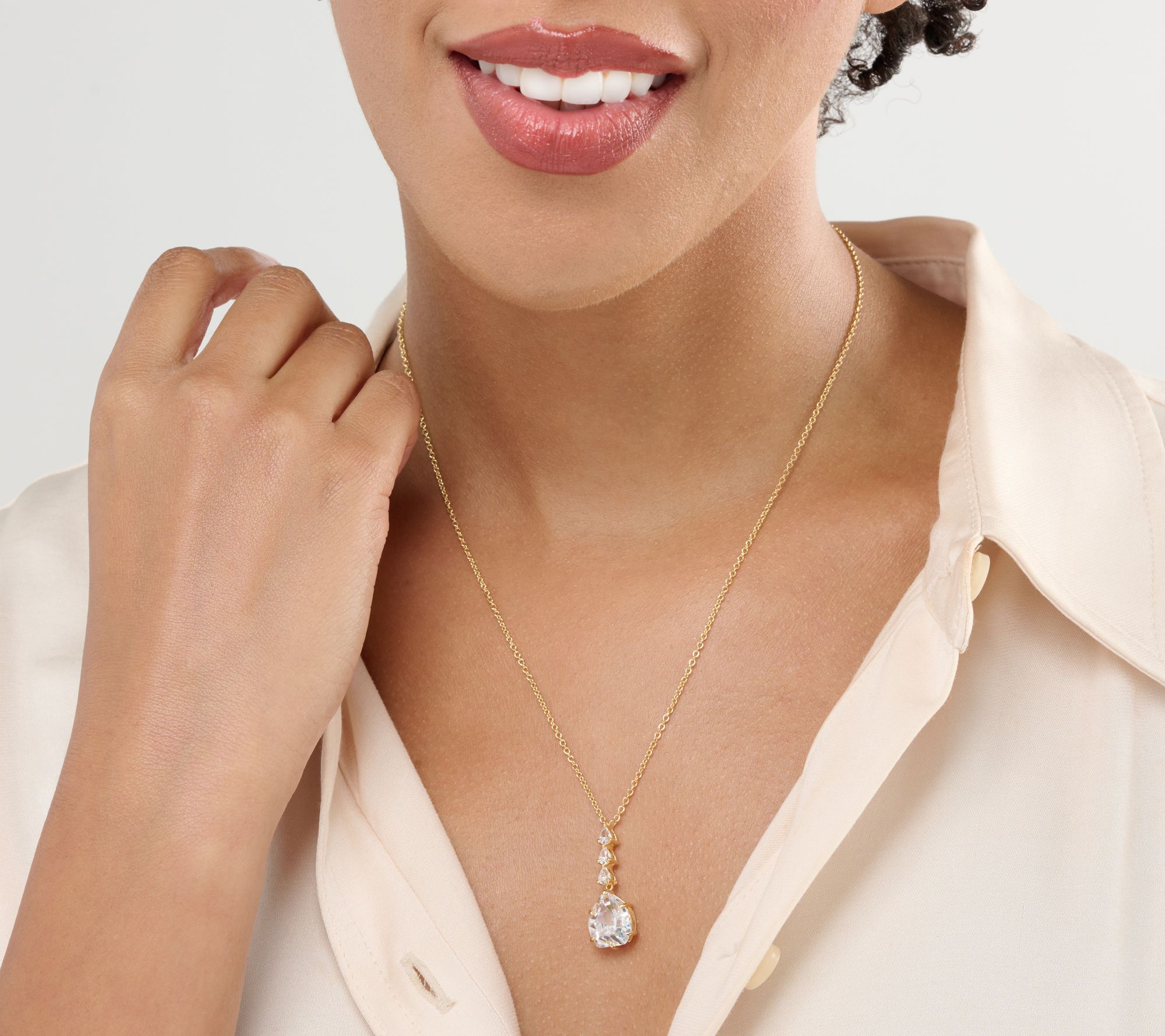 Diamonique x Kathy Levine Lorraine Historic Cut Necklace, Sterl