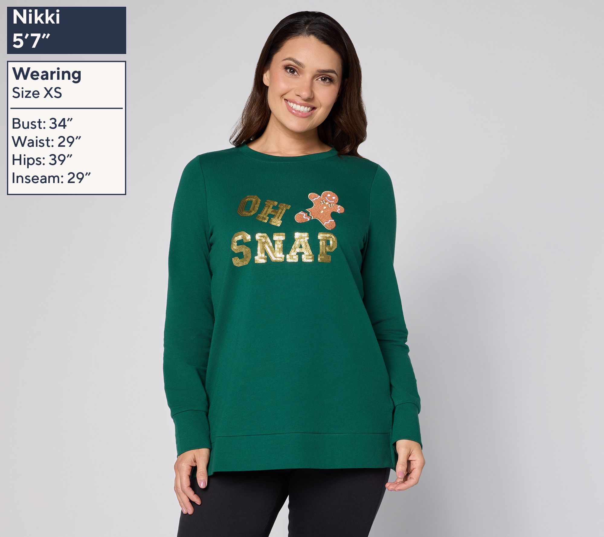 Jingle Belles by Kim Gravel Oh Snap! Gingerbread Sequin Top