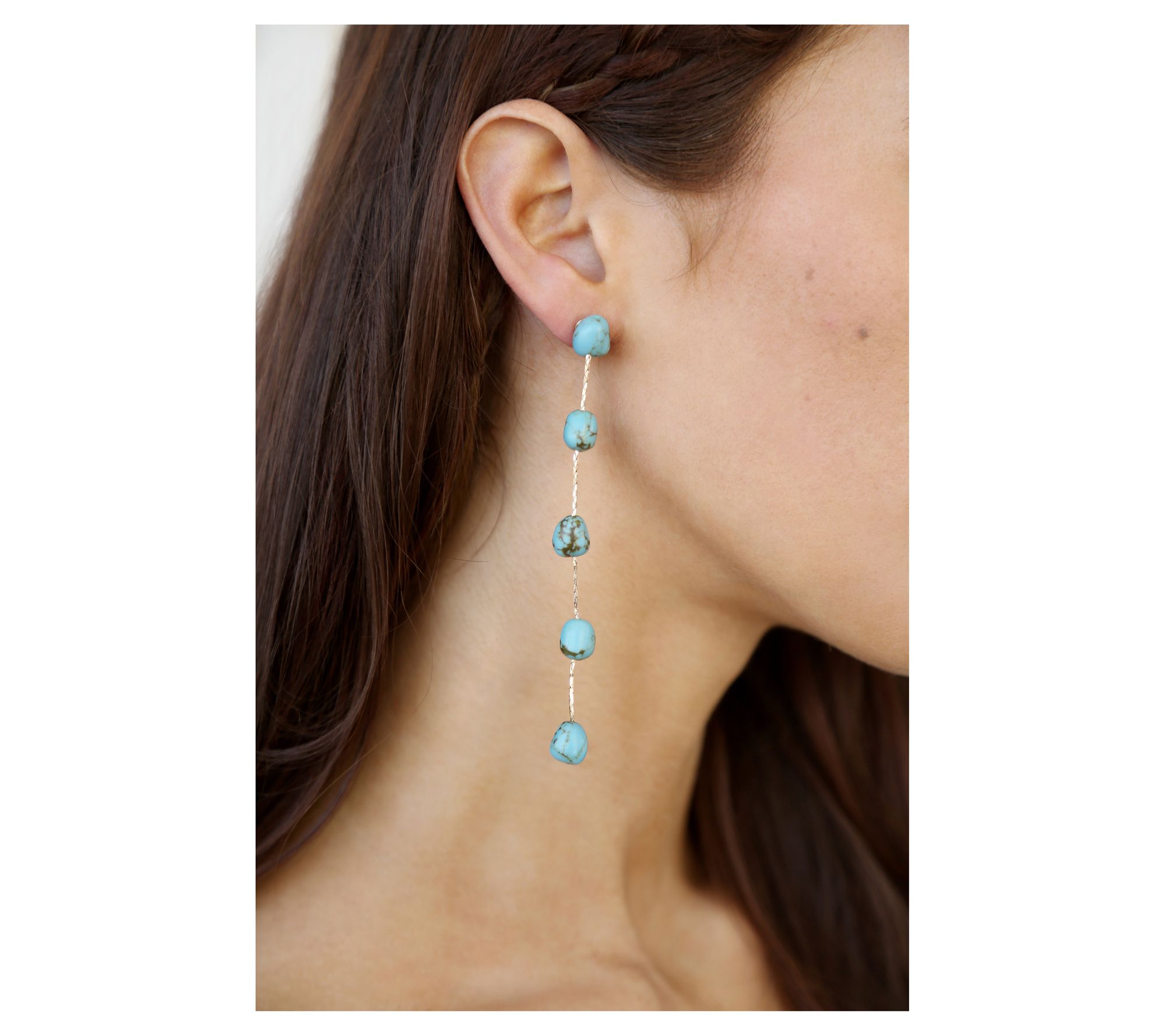 Ettika Dripping Turquoise Delicate Drop Earrings