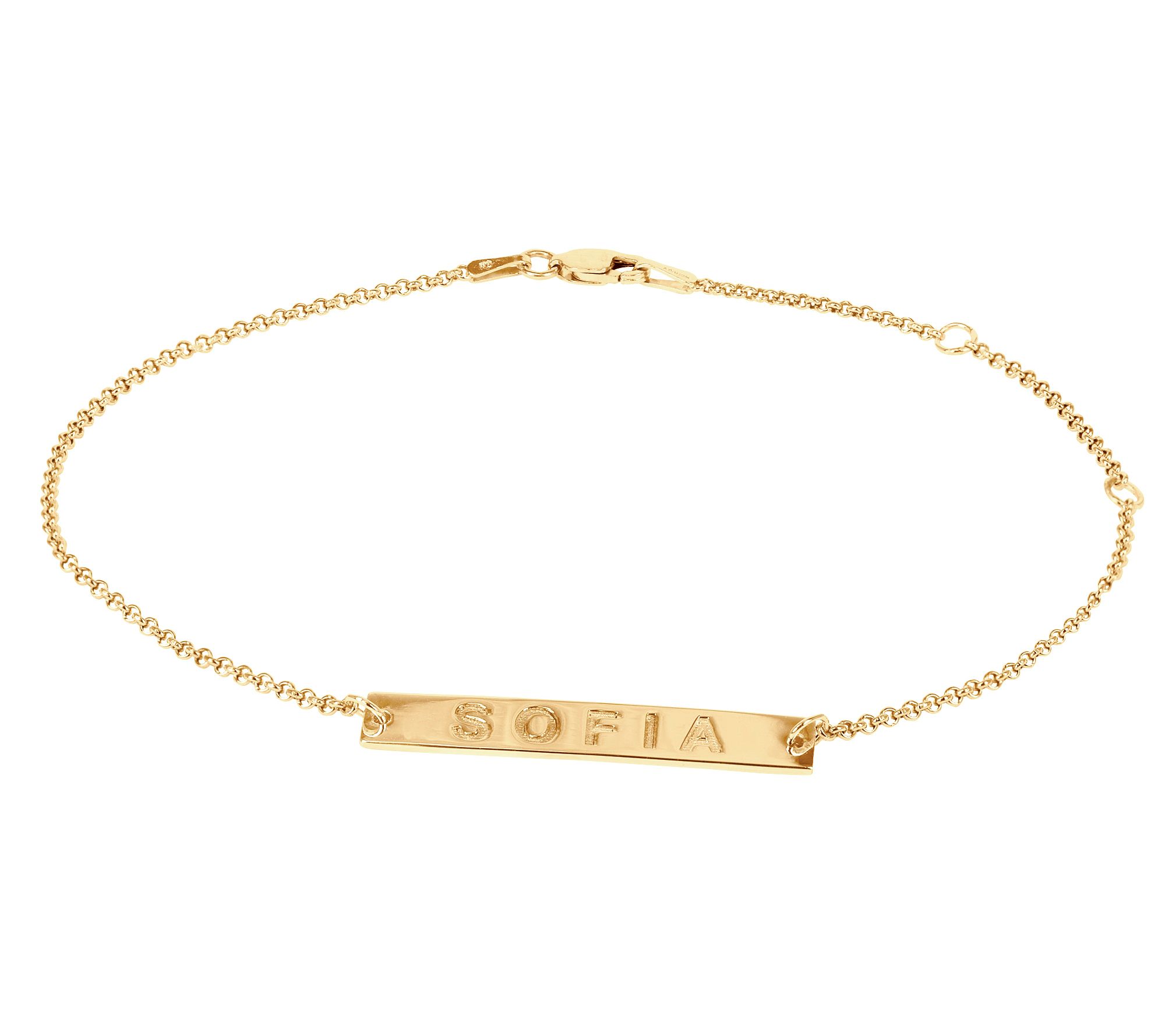 14K Gold-Plated Sterling Personalized Engraved Name Bracelet