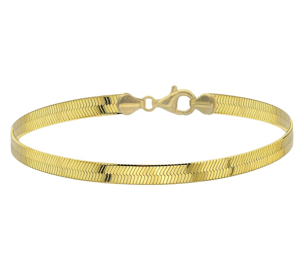 Silver Style 4mm Herringbone Chain Bracelet, Sterling