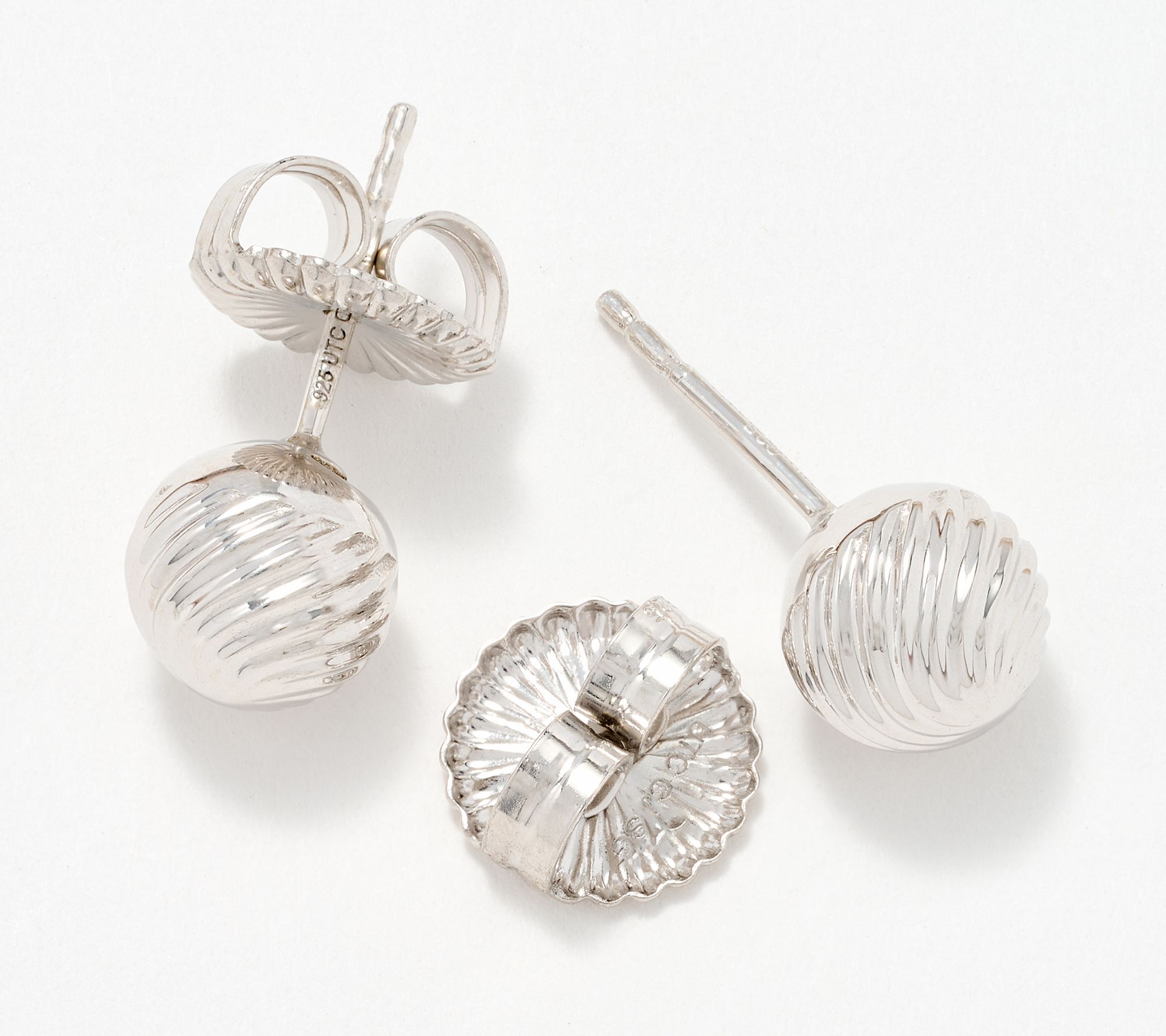 Christian James By Scott Grimes Sterling Silver Ripple Bead Earrings