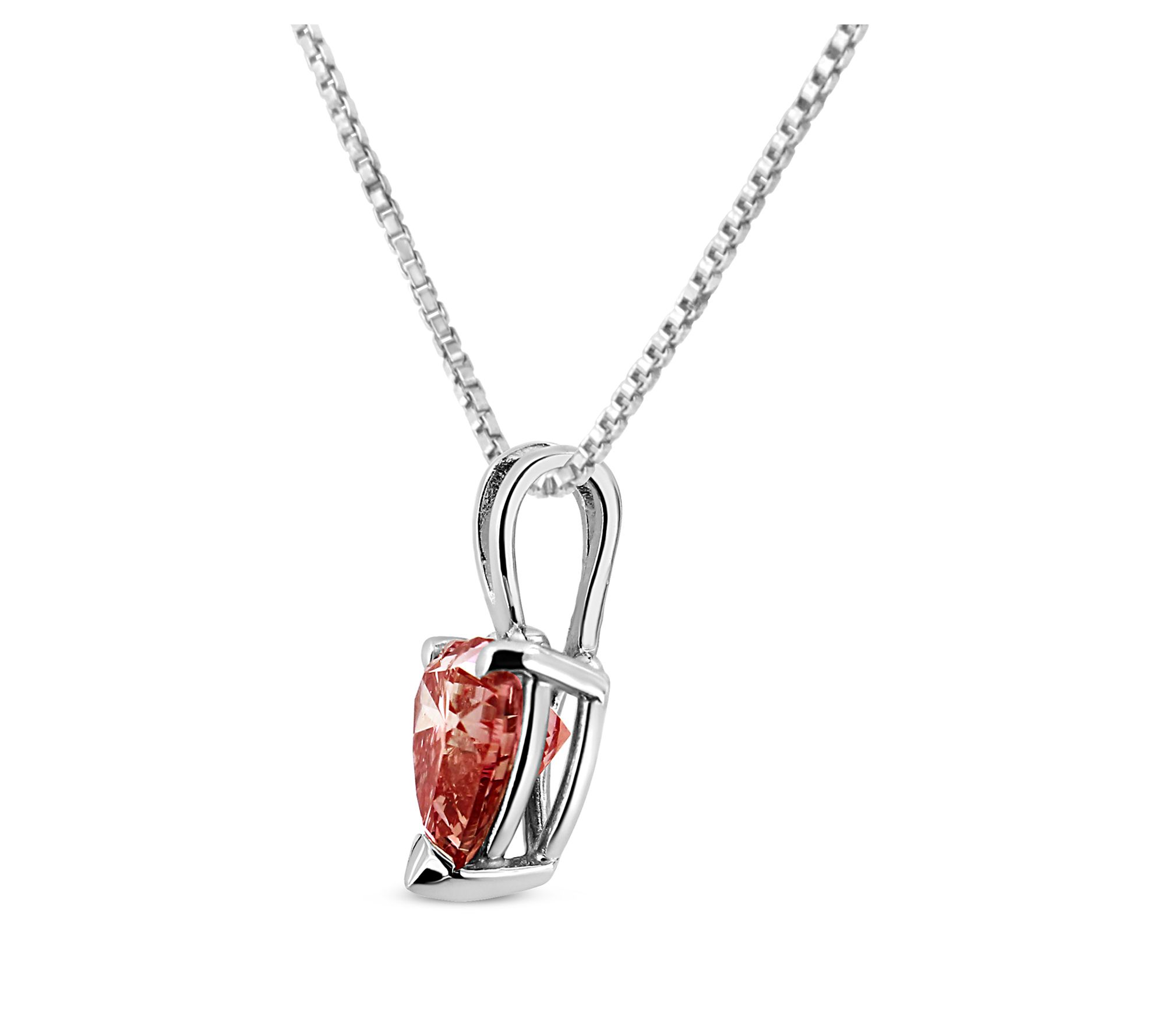 Haus of Brilliance Lab Grown Pink Diamond HeartNecklace, 14K