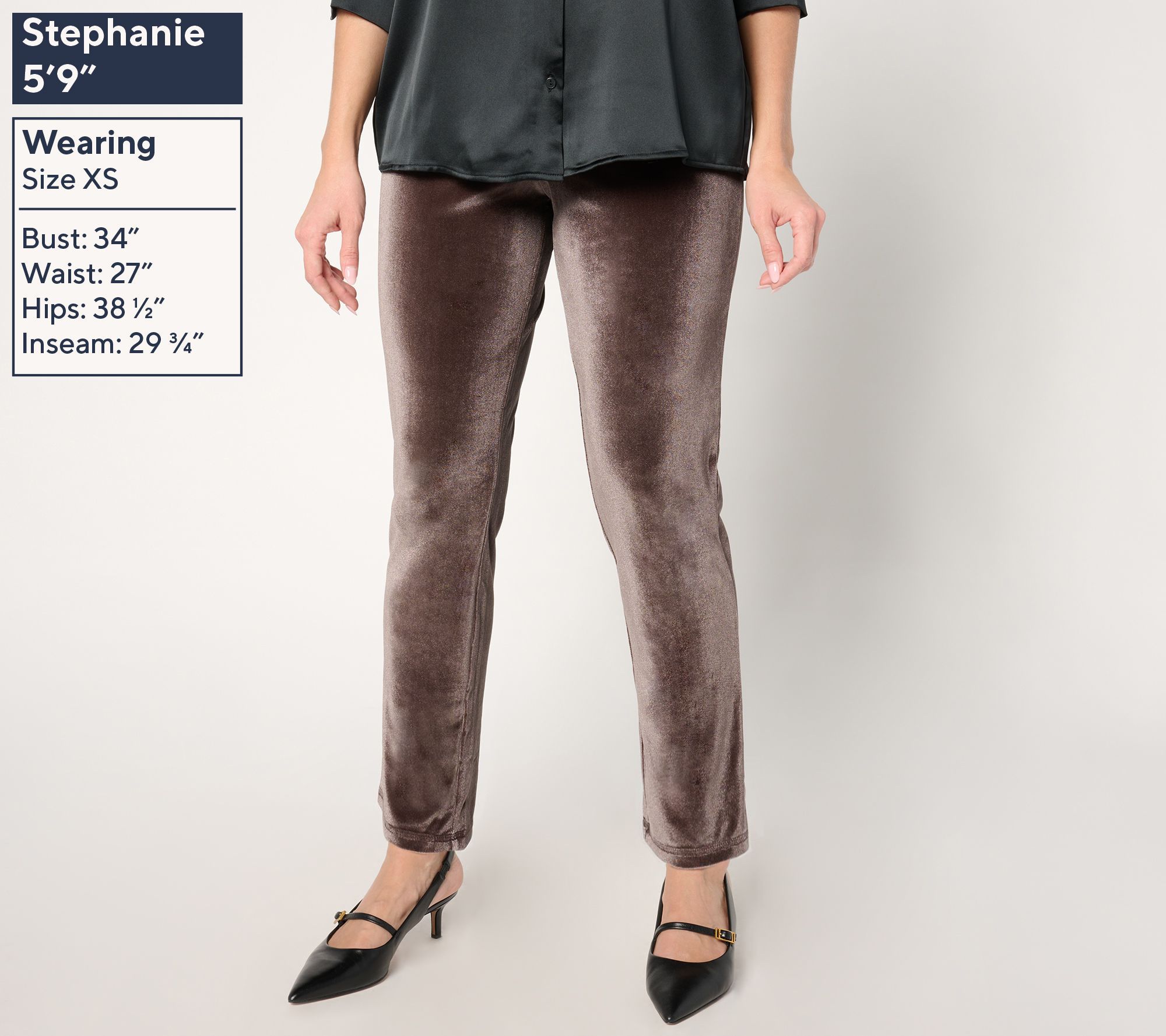 BEAUTIFUL by Lawrence Zarian Petite Velvet Pull-On Cigarette Pant