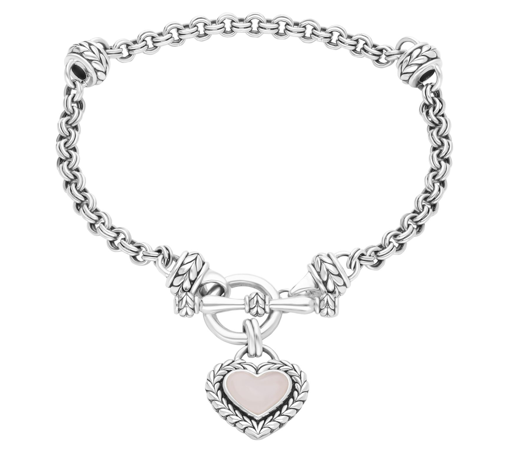 Tiffany Kay Studio Sterling Herringbone Rose Qu artz Bracelet