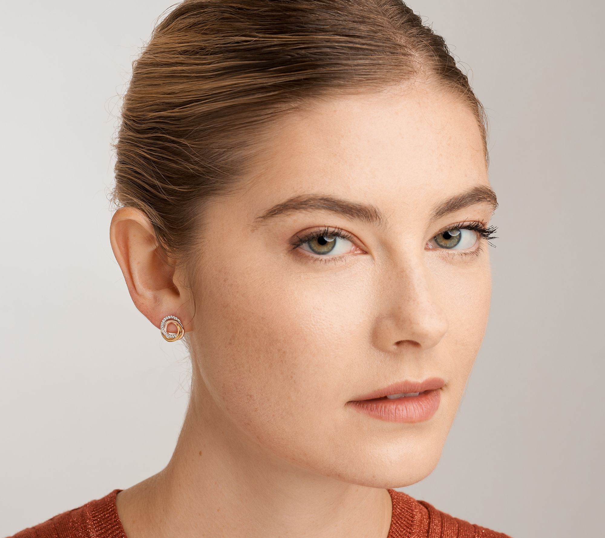 Diamonique 0.30 cttw Tri-Color Earrings, Sterling Silver