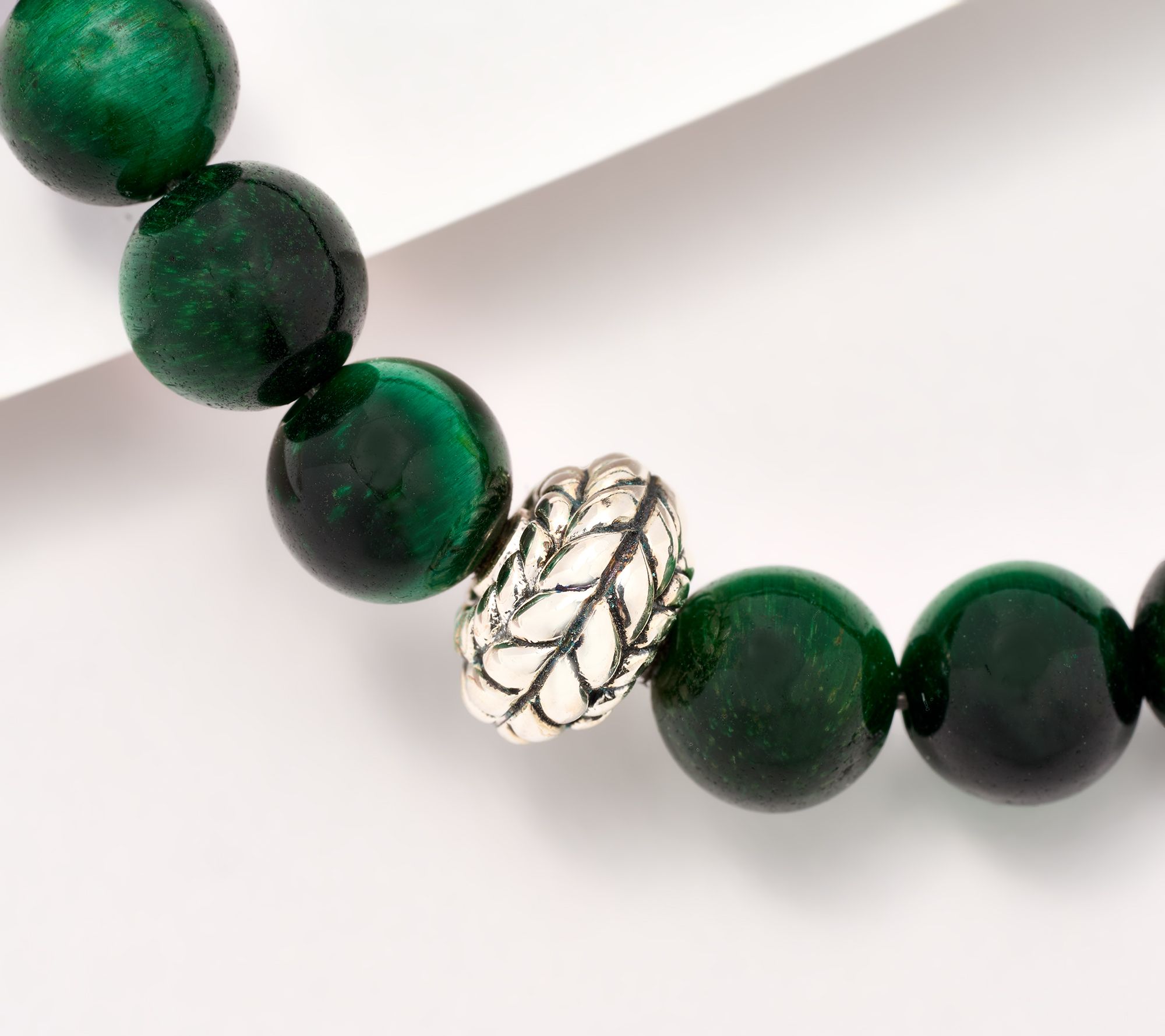 JAI Sterling Silver Figurative Gemstone Bead Charm Bracelet