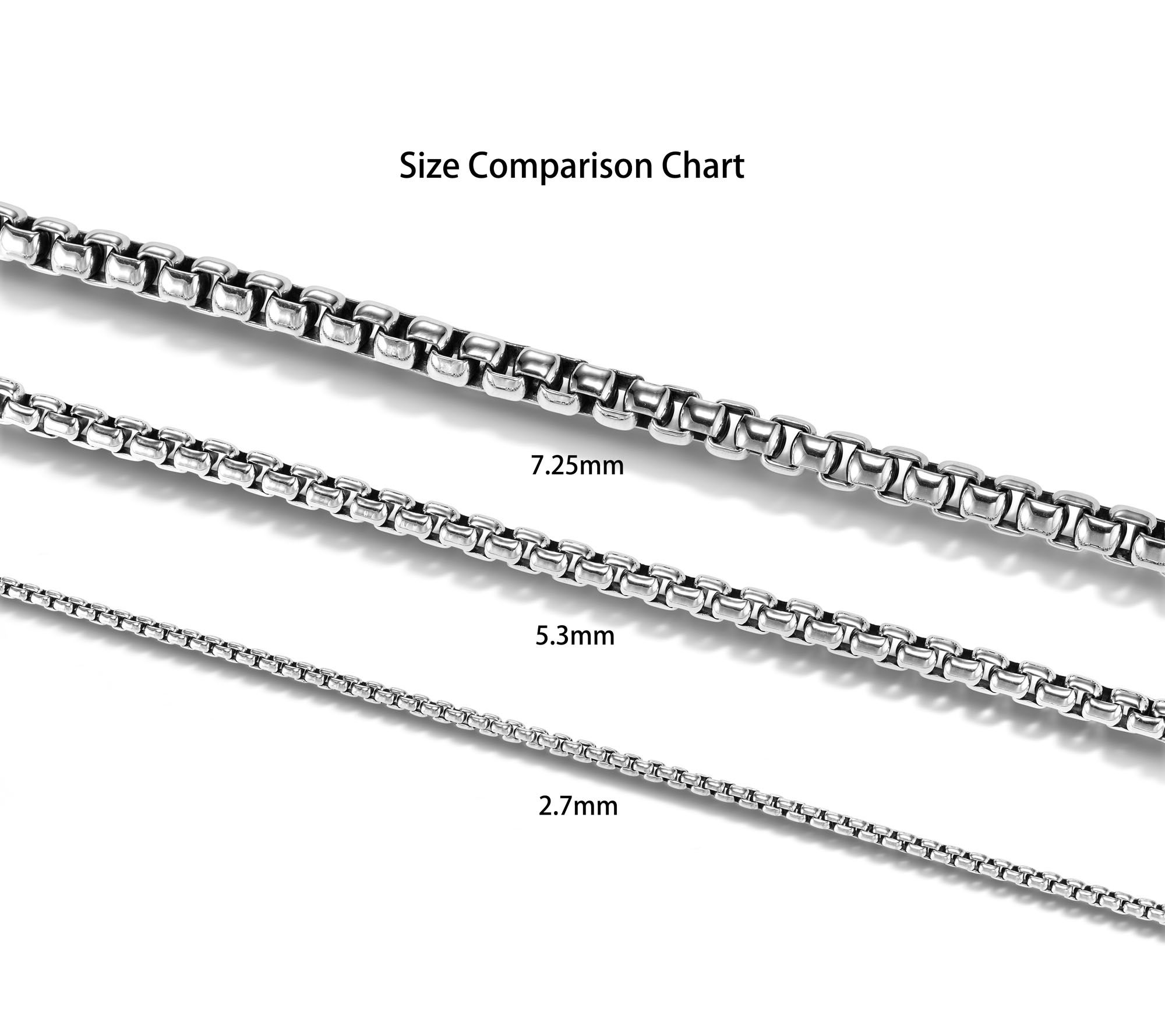 JAI Sterling Silver 2.7mm Box Chain Bracelet