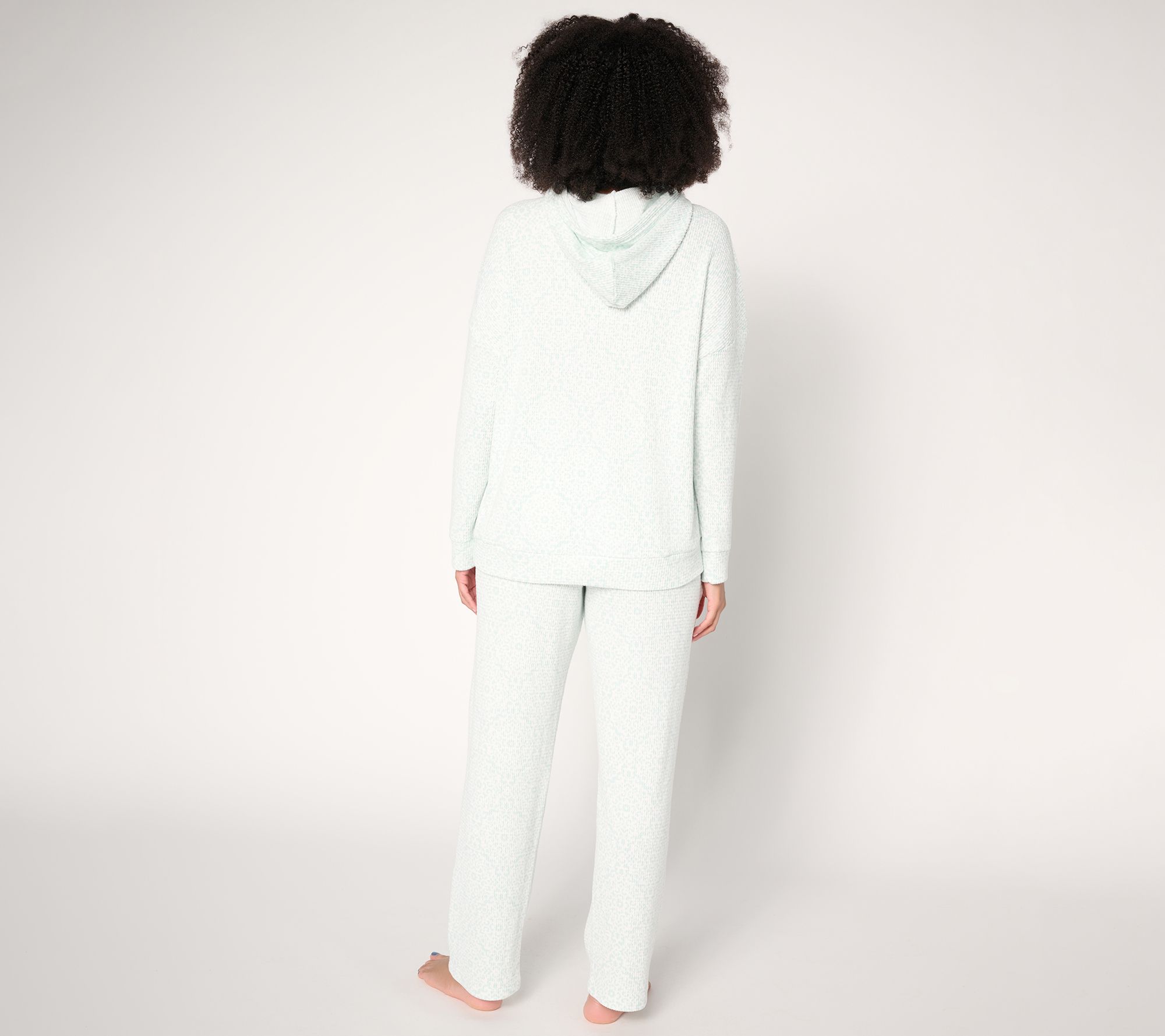 Berkshire Homewear Printed_Chunky Waffle Hooded Lounge Set