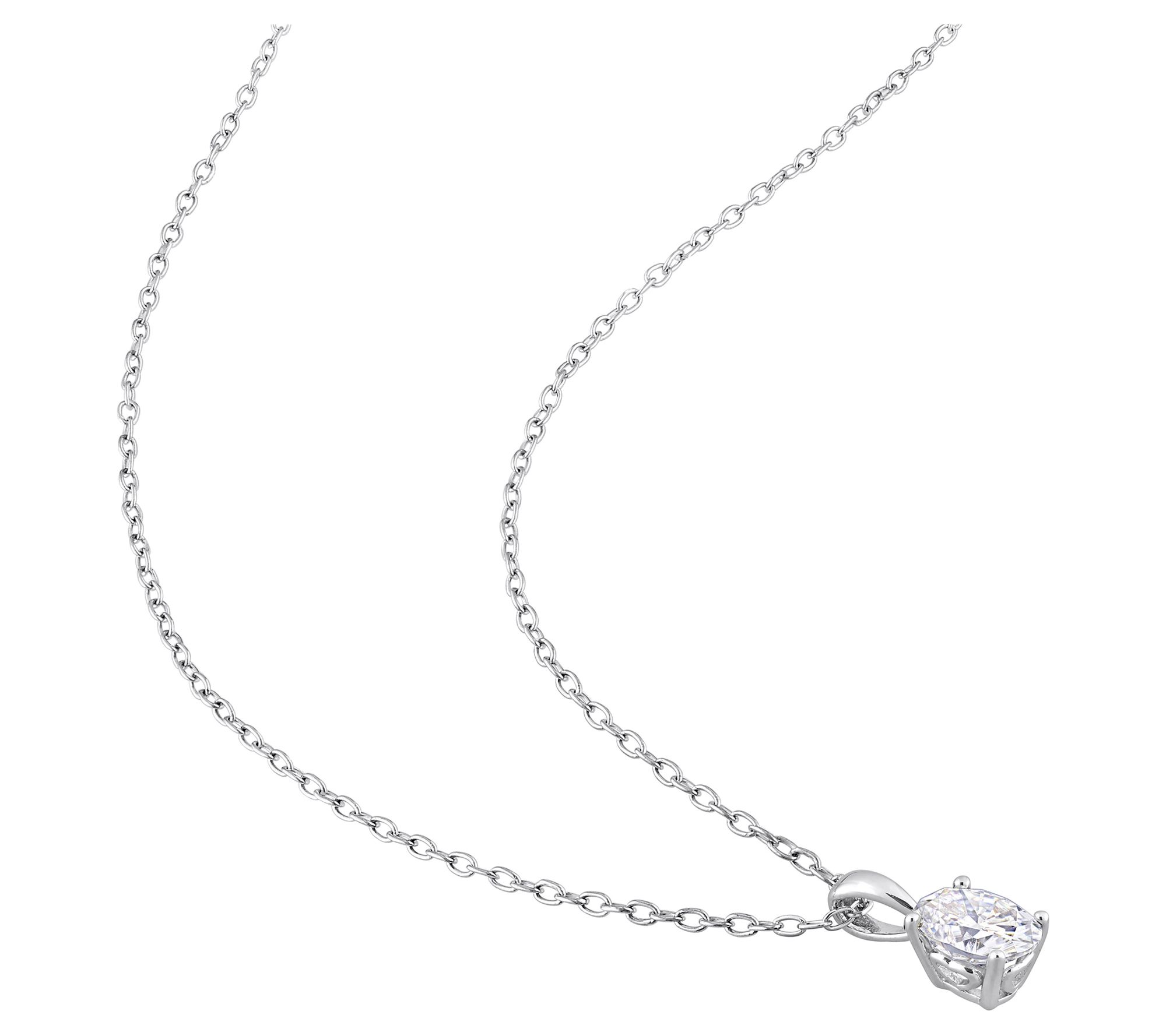 MoissanIce 2.85 cttw Moissanite Necklace & Earrings, Sterling