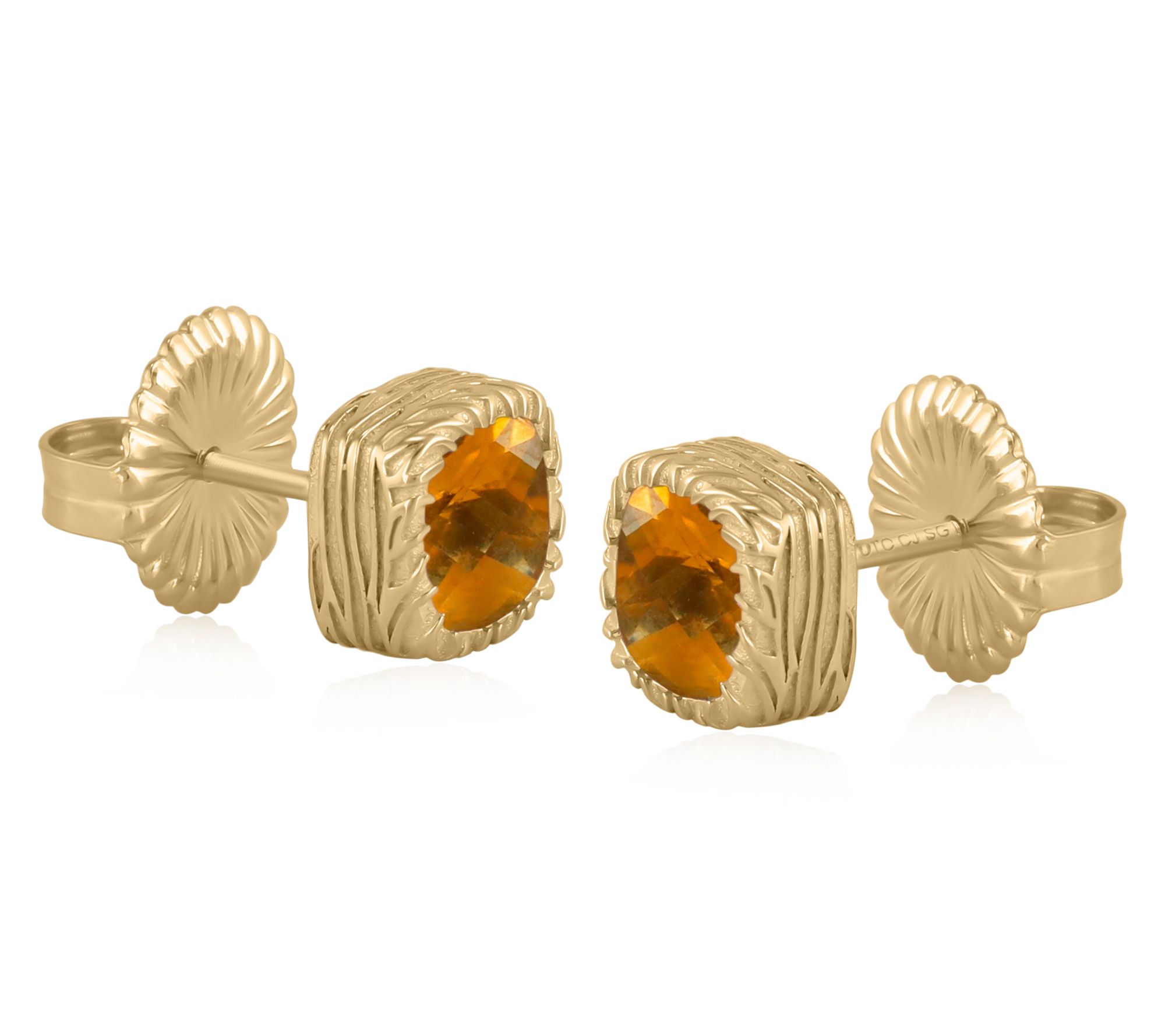 Christian James by Scott Grimes 14K Clad Cushion Cut Earrings