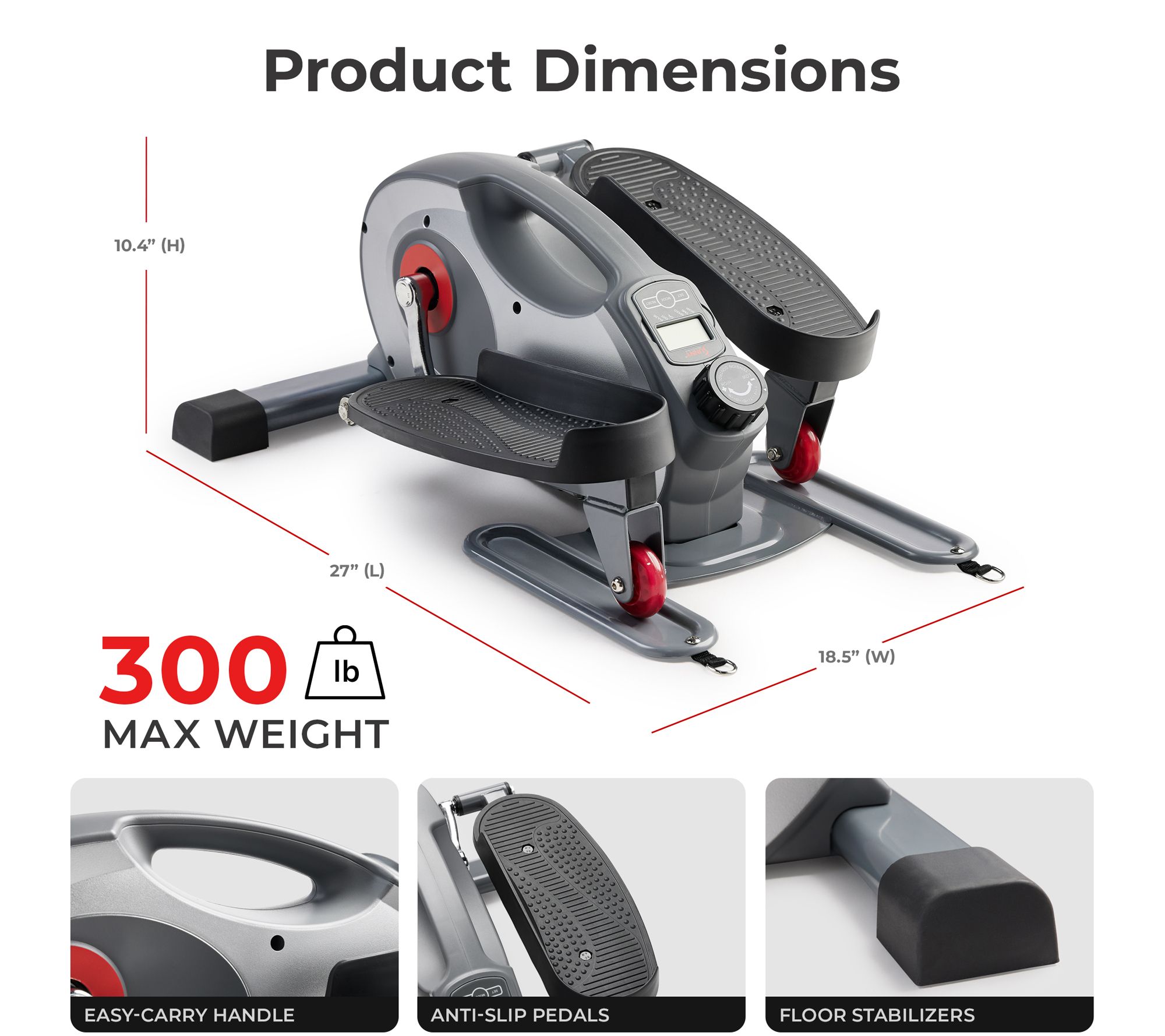 Sunny Smart Heavy-Duty Mini Elliptical with Bands