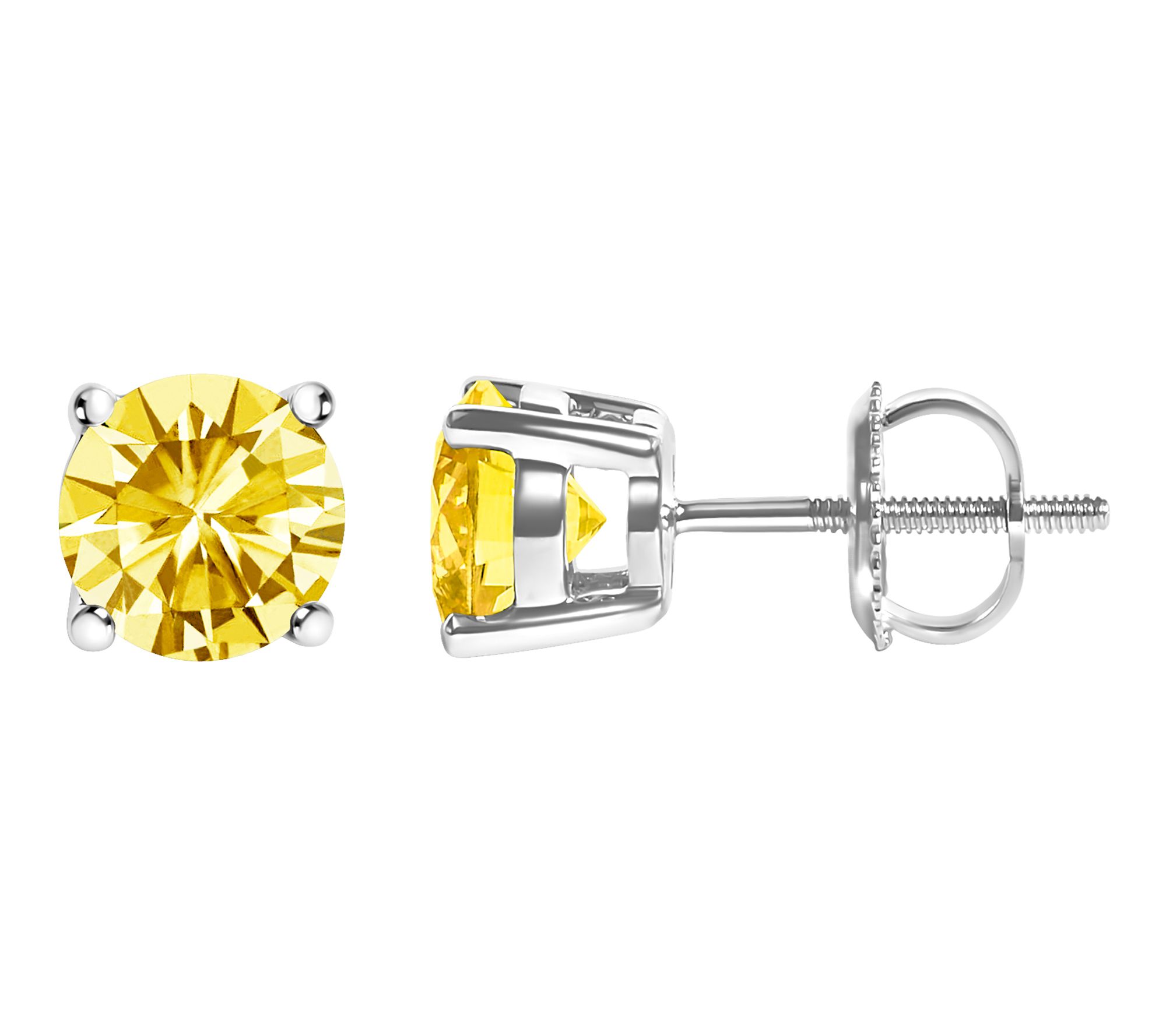 Haus of Brilliance 2.00 cttw Yellow Lab Grown Earrings, 14K