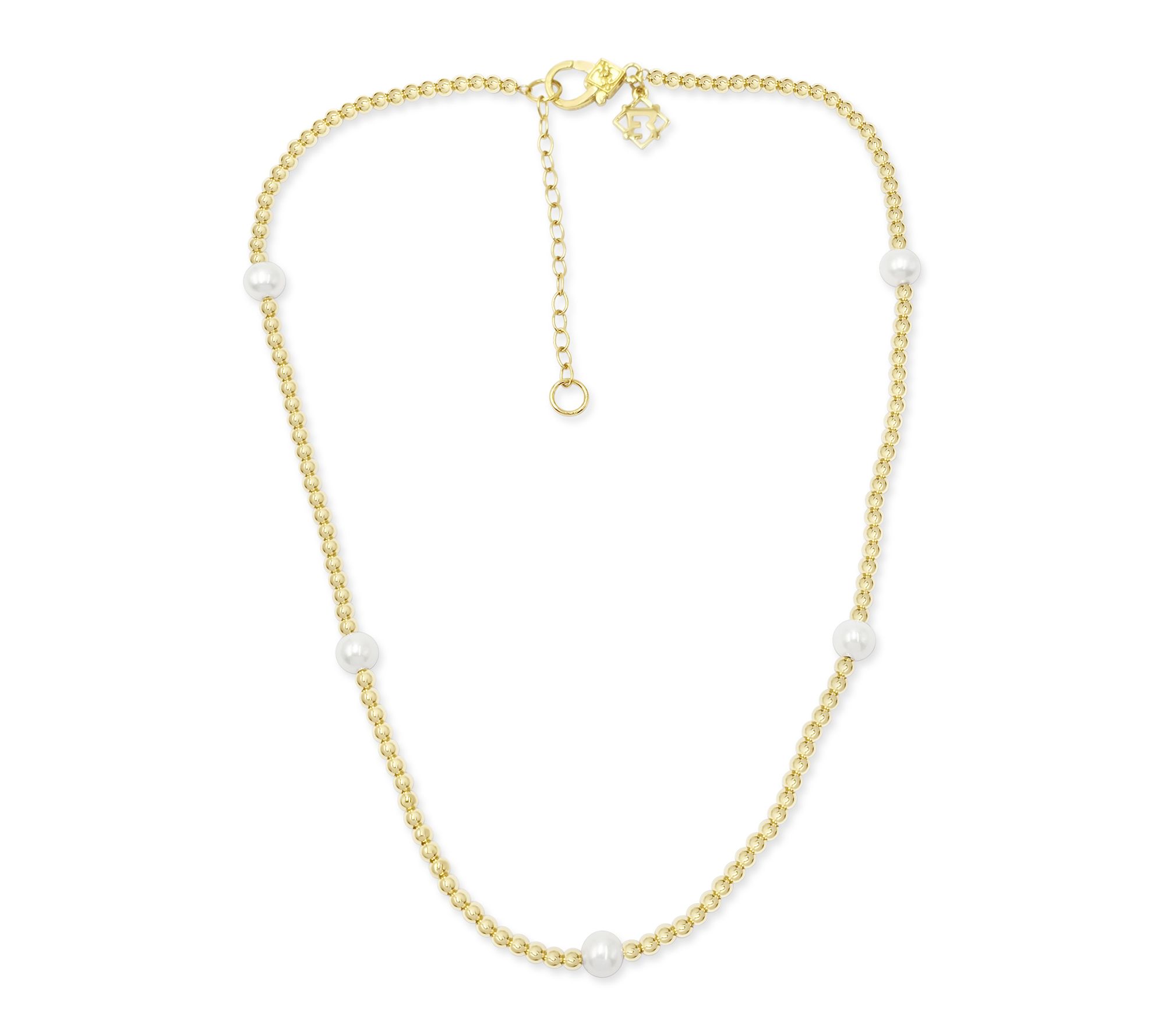 Elyse Ryan 14K Gold Clad Cultured Pearl & BeadNecklace