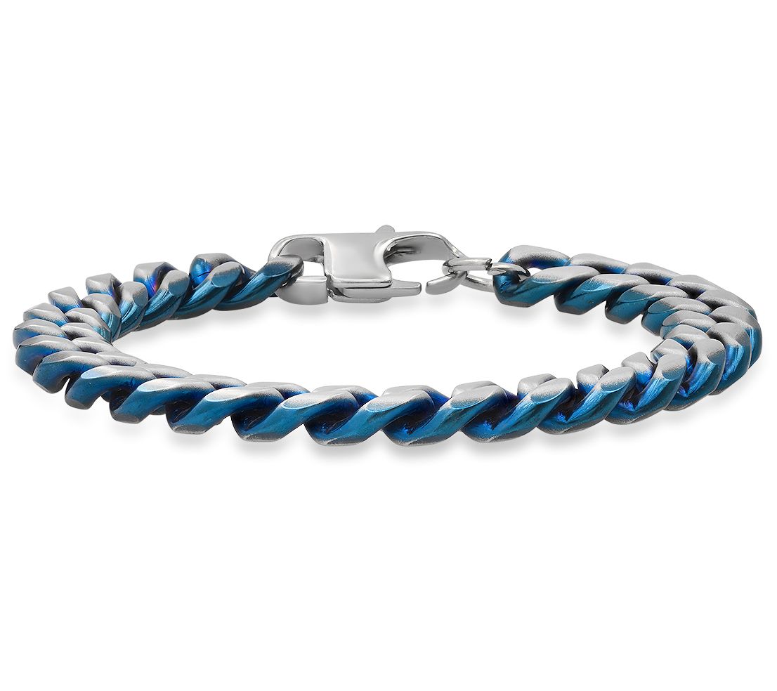 Steel by Design Men's Two-Tone Curb Link Ch ainBracelet