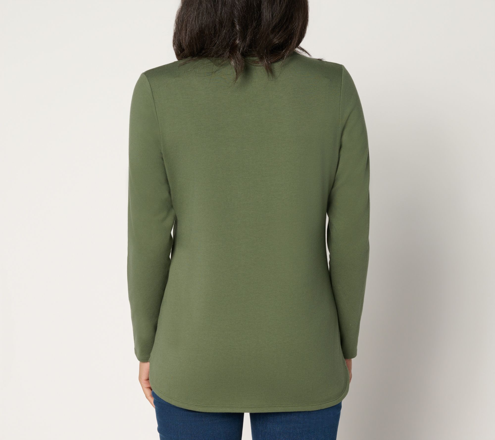 Denim & Co. Essentials Regular Perfect Jersey Henley Tunic