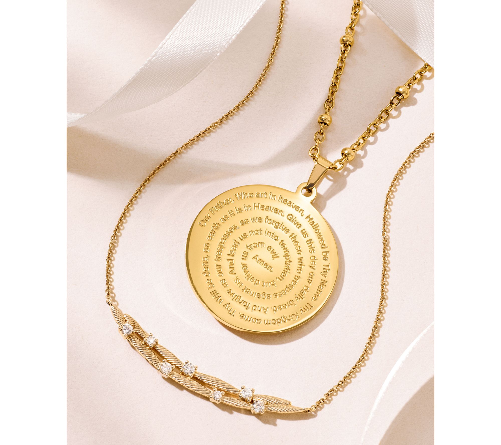 My Saint My Hero Lord's Prayer Medallion Necklace