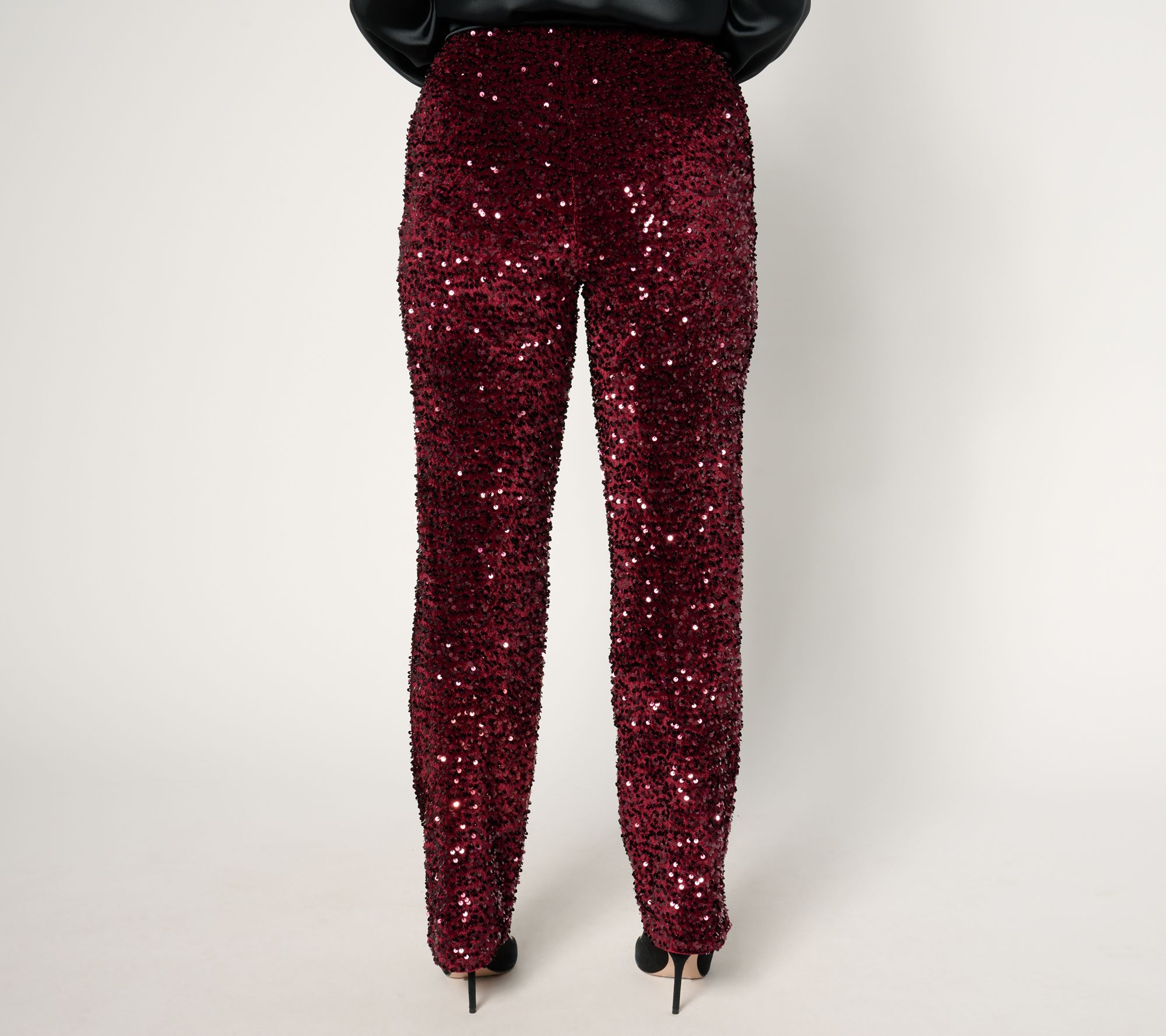 Jingle Belles by Kim Gravel Regular Sequin Paillette Velvet Pant