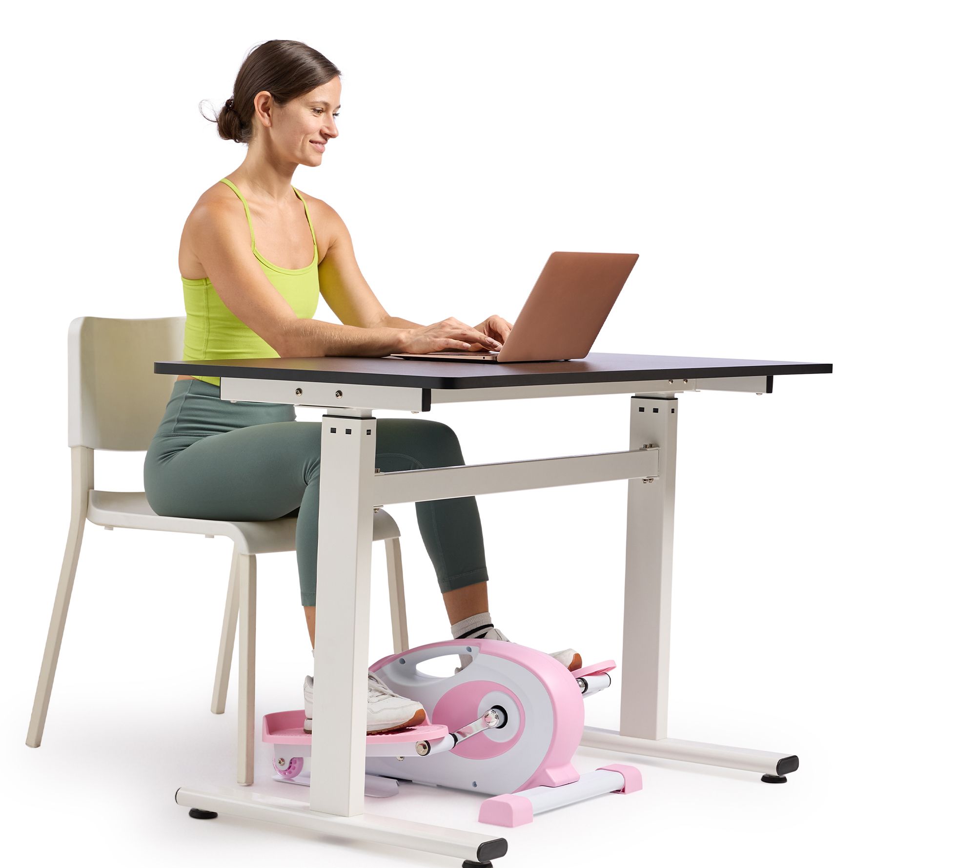Sunny Smart Pink Under-Desk Mini Elliptical Trainer
