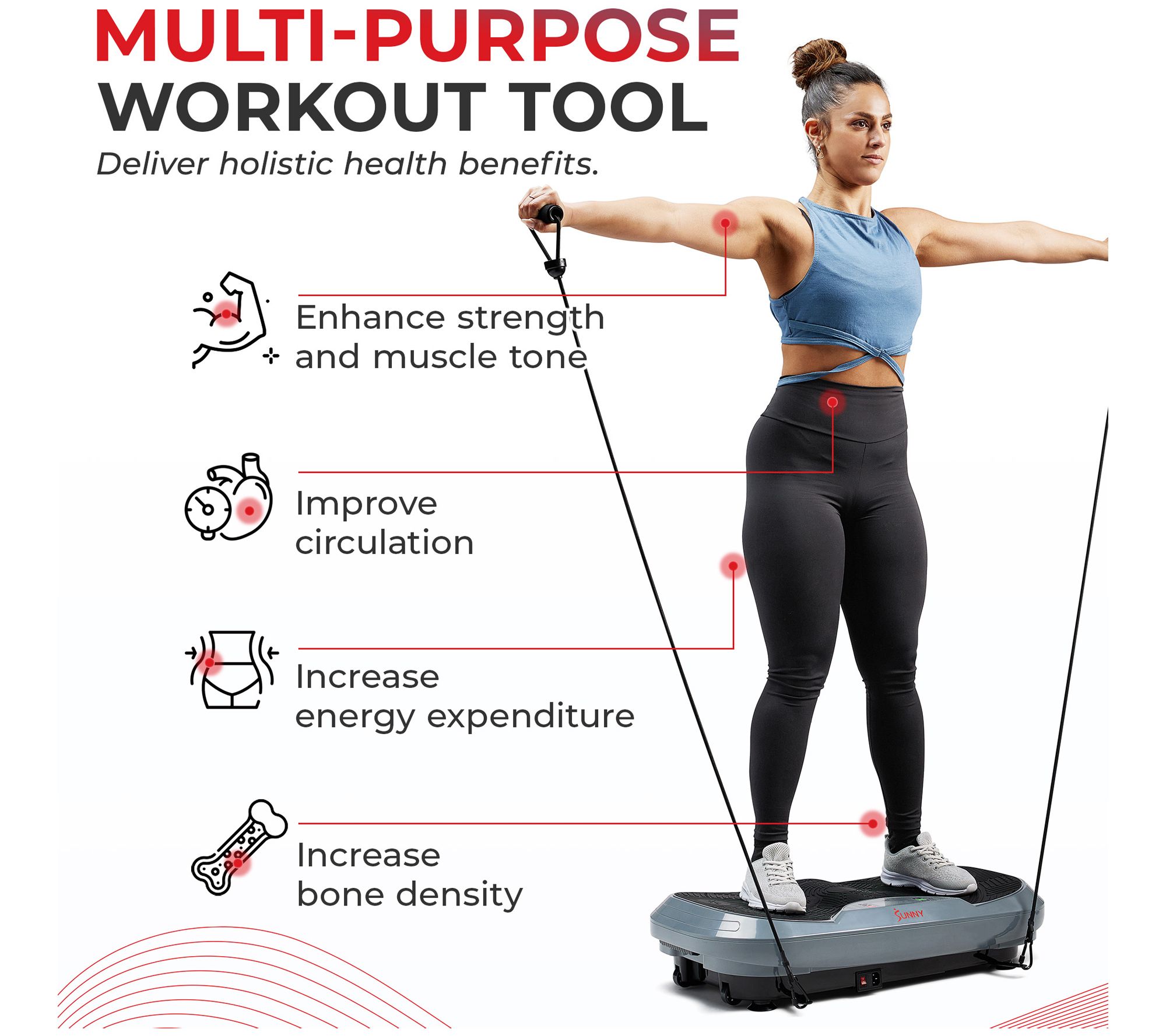 Sunny Health & Fitness 3D Vibration Plate Exercise Platform