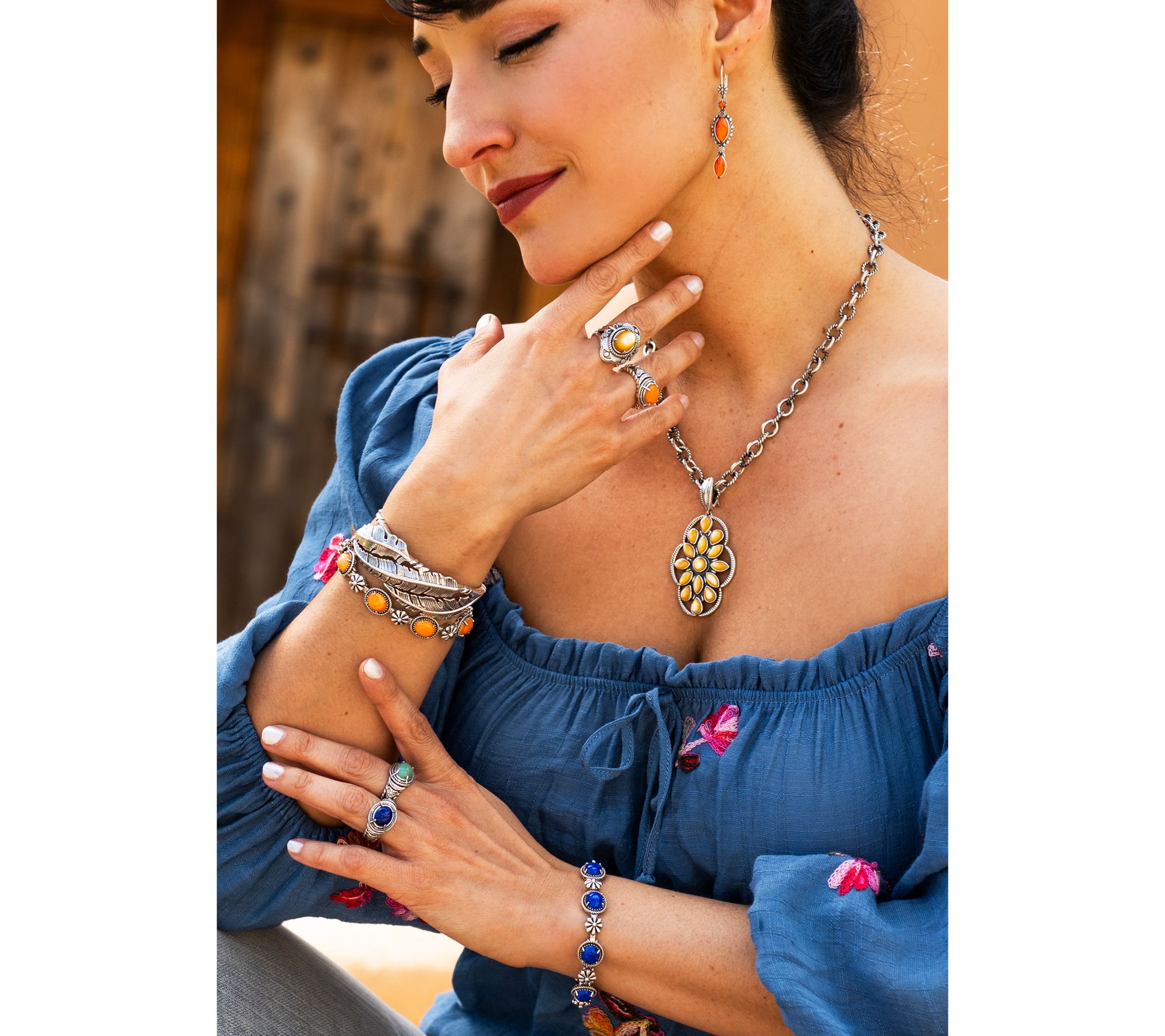 American West Sterling Silver Marquise Gem Leverback Earrings