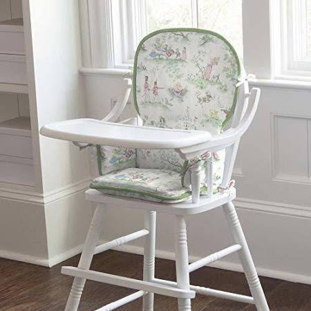 Carousel Designs Nursery Rhyme Toile Sage High Chair Pad