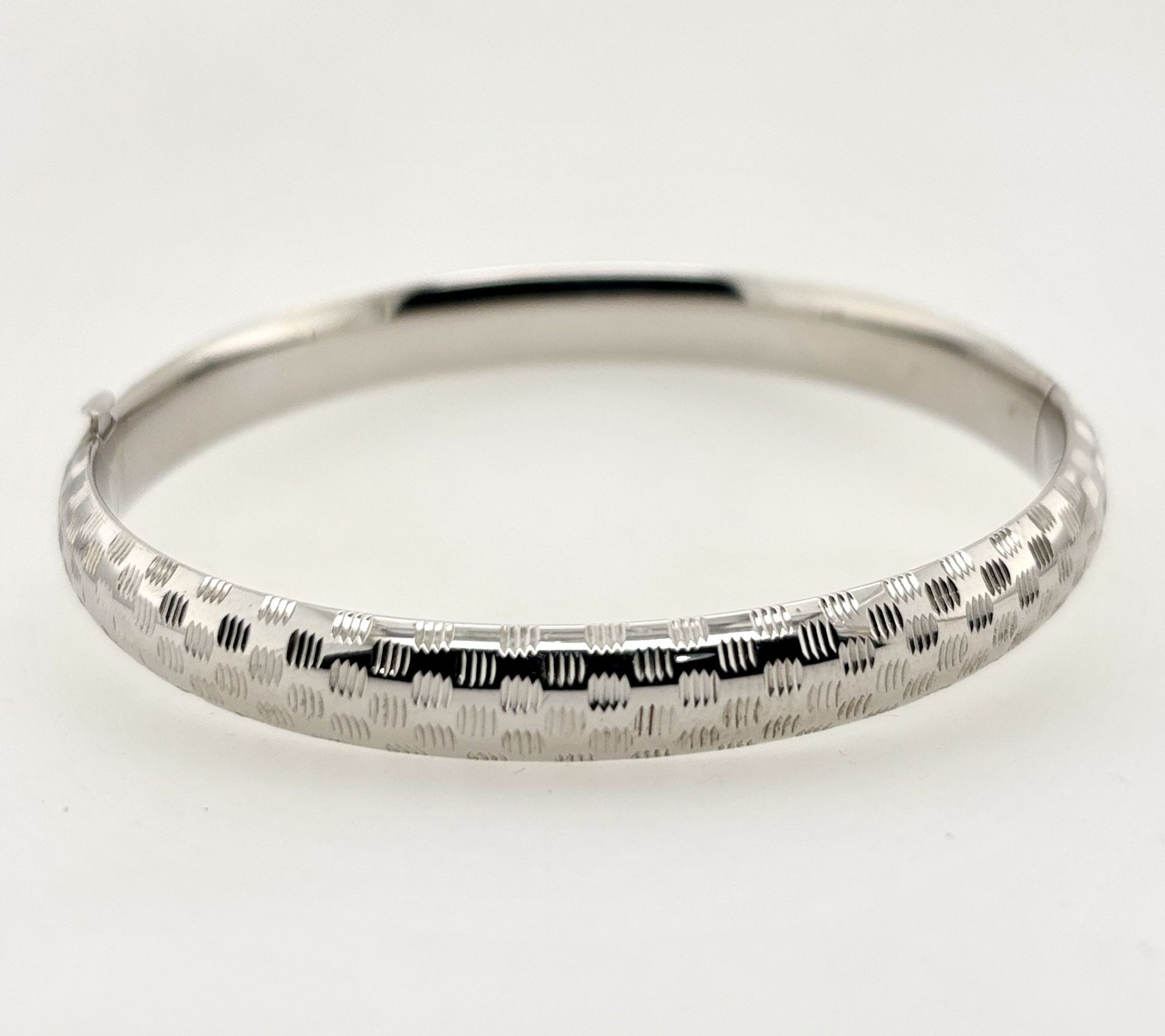 Alkeme Sterling Silver Patterned Bangle Bracelet