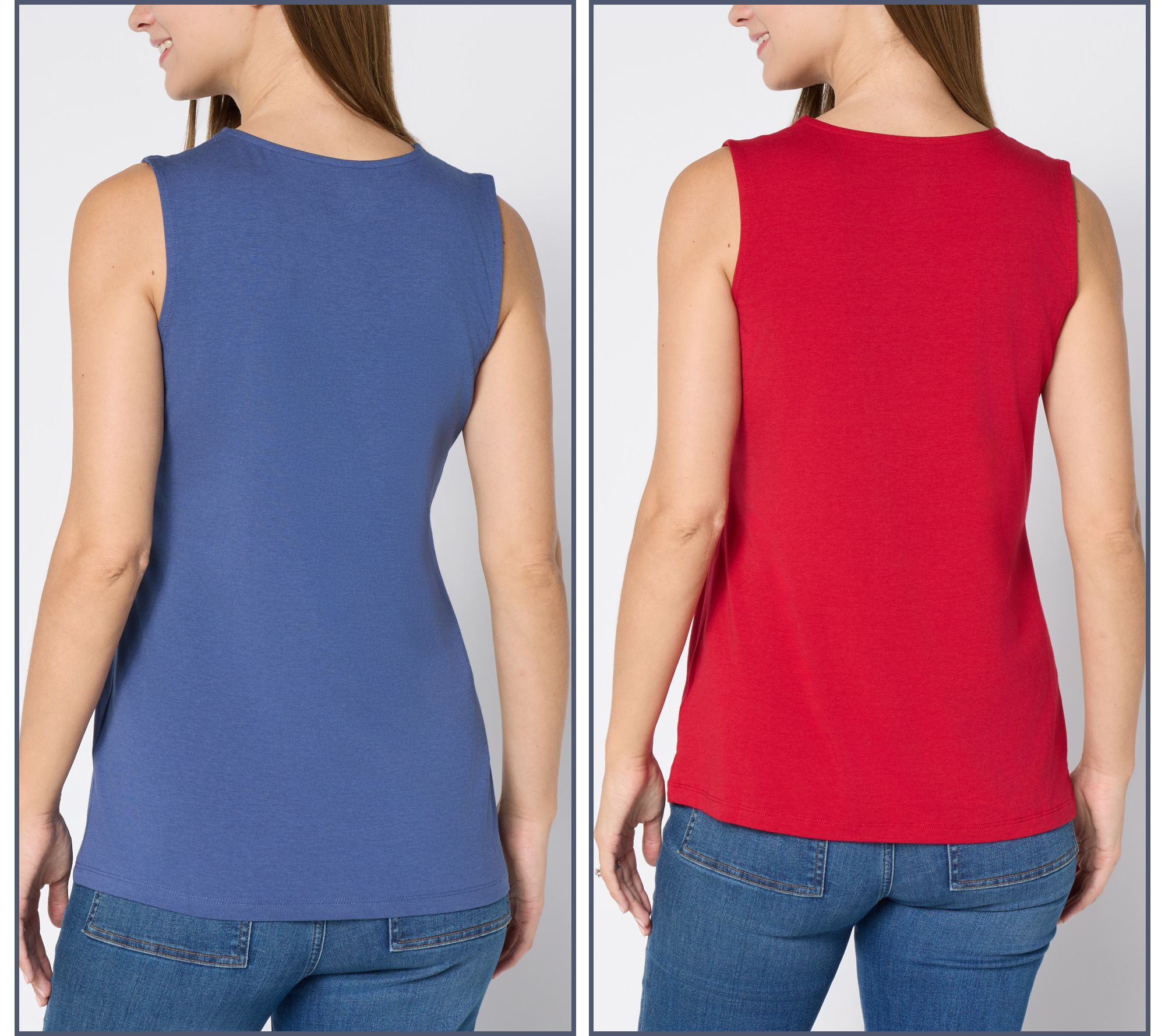 Denim & Co. Essentials So Soft Jersey 2-Pack Tanks